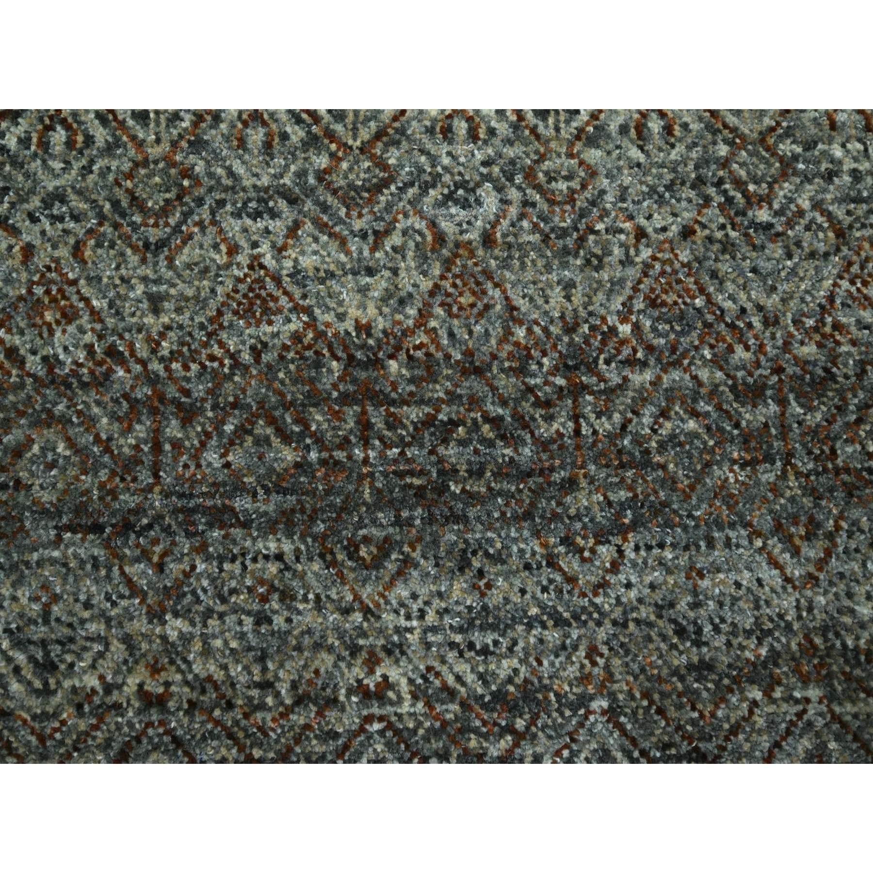 10'x10' Tapis rond en laine pure Kohinoor Herat, gris arsenic, noué à la main en vente 1