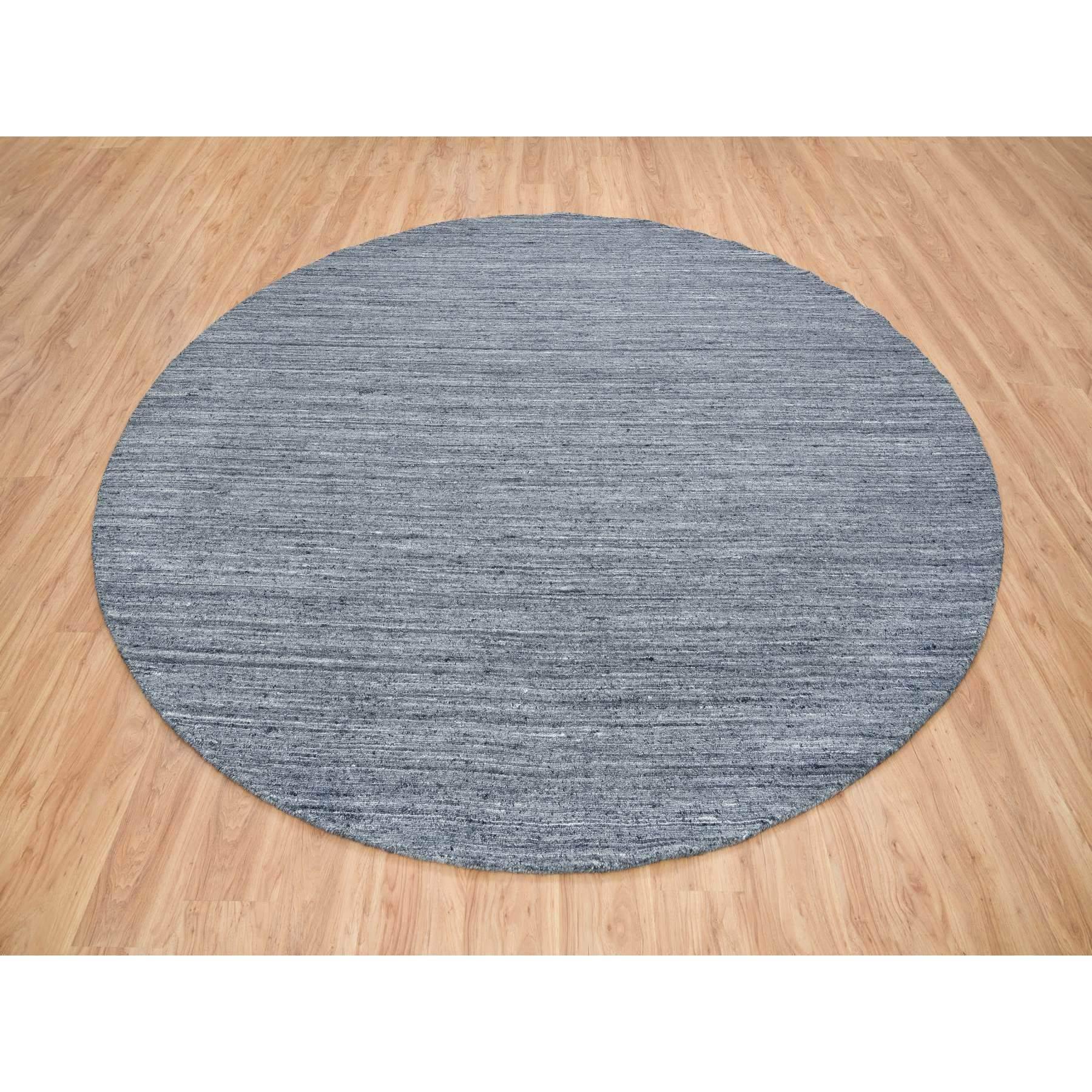 This is a truly genuine one-of-a-kind Arsenic Gray, Natural Wool, Natural Dyes, Modern Striae, Tone on tone, Soft Pile, Thick Round Hand Loomed, Oriental Rug
Primary materials: Wool
Latex: No Pile 
height: 0.25 Inches
Style: Casual
Primary color: