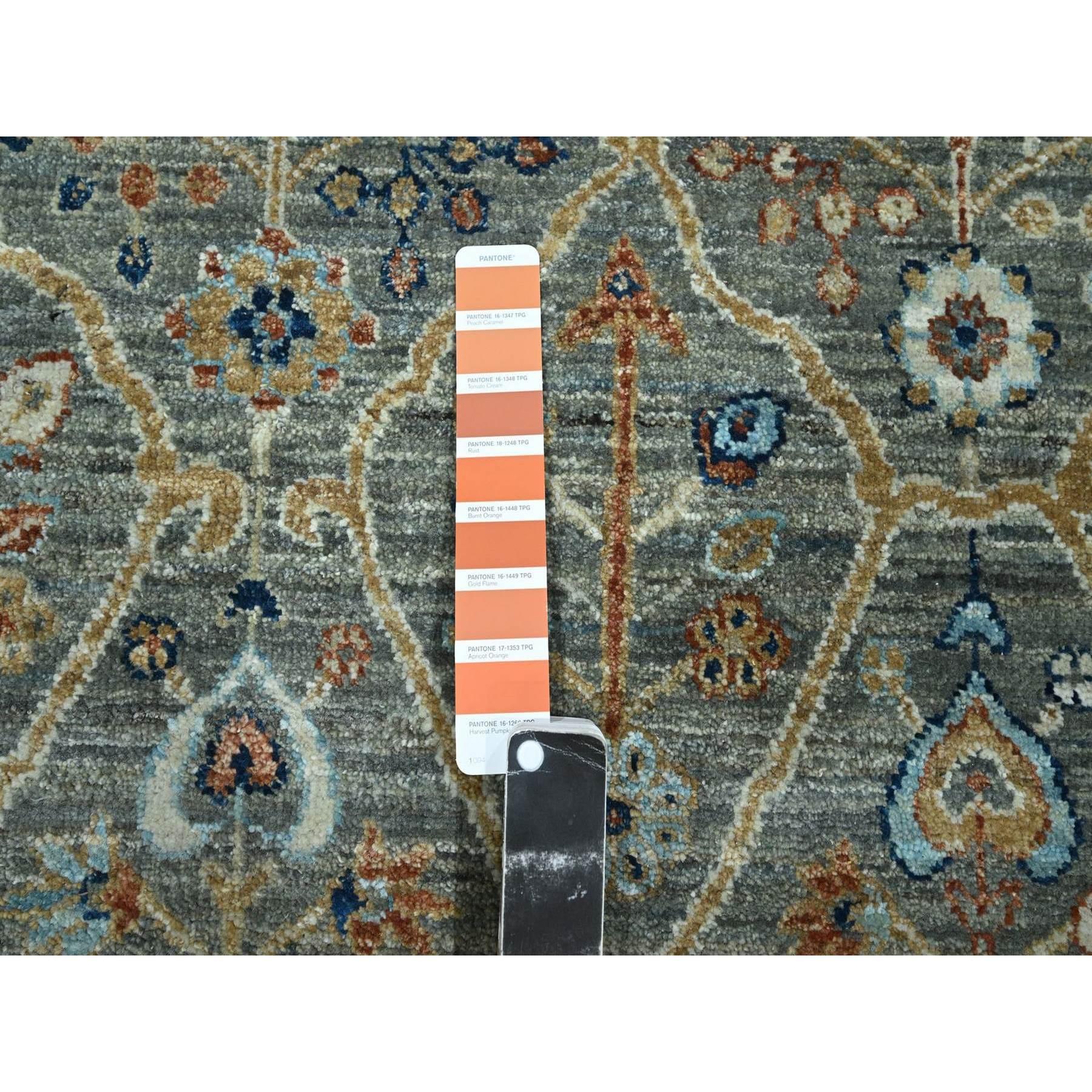 10'x10' Basil Green Hand Knotted Trellis Borderless Garden Design All Wool Rug For Sale 1