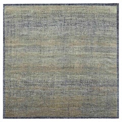 10'x10' Brown & Black Hand Knotted Oxidized Grass Design All Wool Square Rug