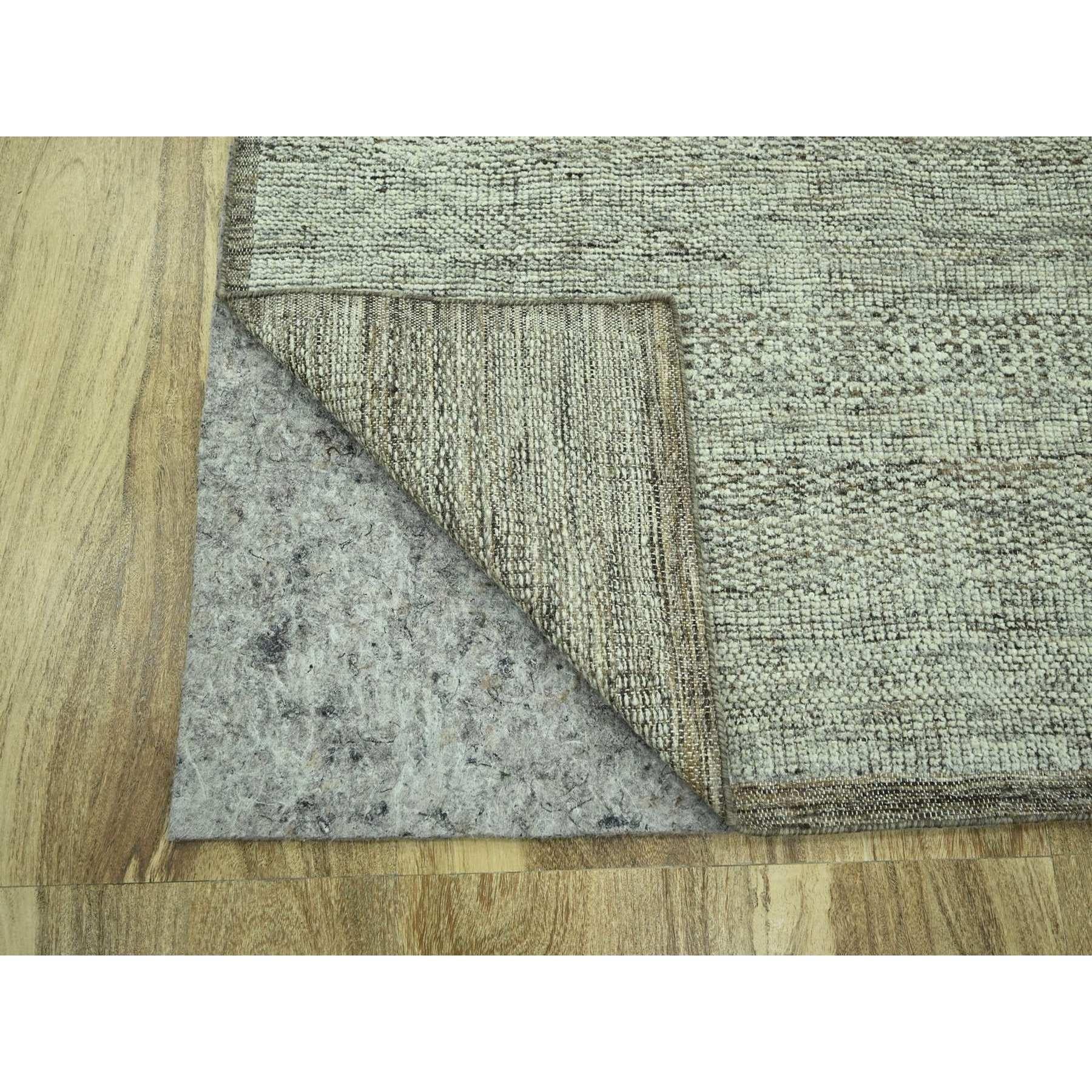 Indien 10'x10' Tapis oriental carré en laine pure, noué à la main, motif d'herbe oxydée marron en vente