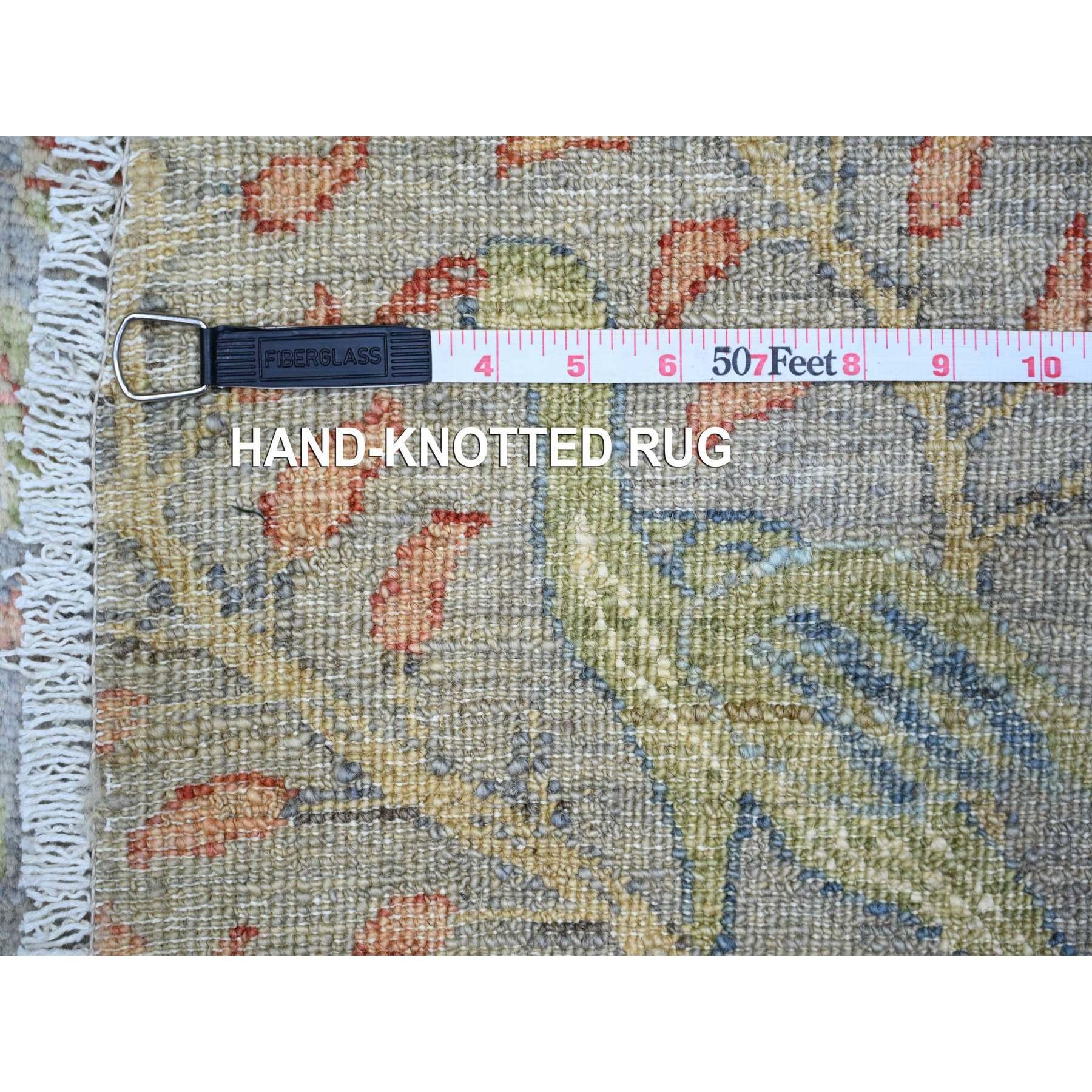 10'x10' Cadet Grey Natural Wool Hand Knotted Birds of Paradise Oriental Rug For Sale 4