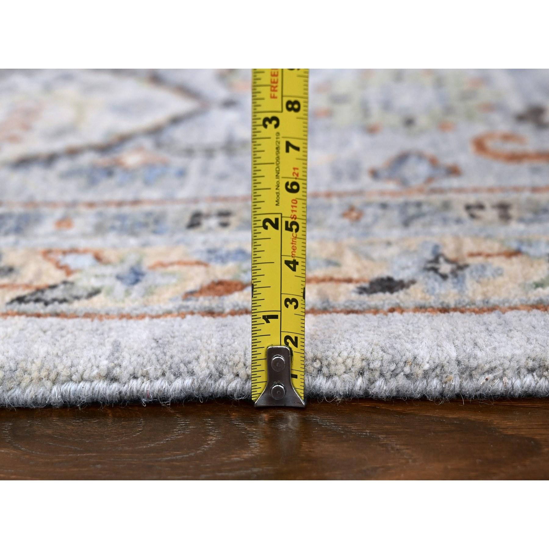 10'x10' Chiffon White Hand Knotted Denser Weave Oushak Wool Square Oriental Rug im Angebot 3