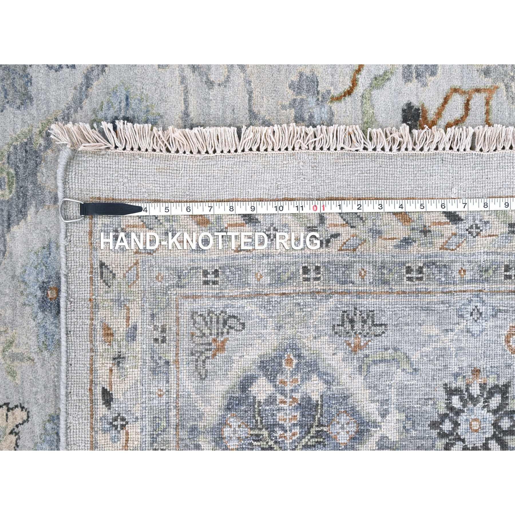 10'x10' Chiffon White Hand Knotted Denser Weave Oushak Wool Square Oriental Rug im Angebot 4