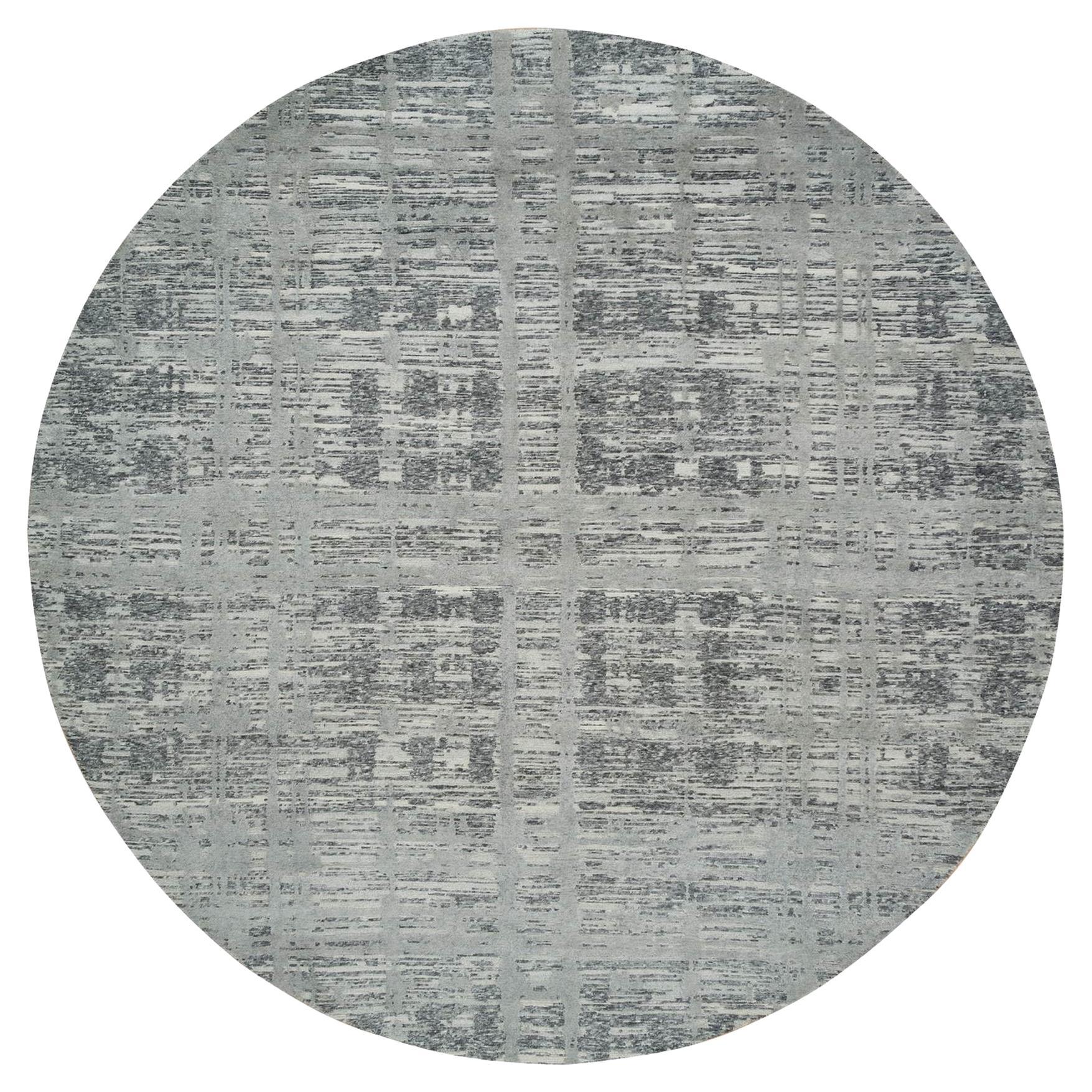10
x10
Dark Grey Hand Spun Undyed Wool Hand Knotted Modern Round Oriental Rug