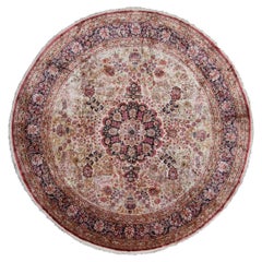 10x10 Exceptional Vintage Round Fine Silk Rug Natural Pure Silk 305cm x 305cm
