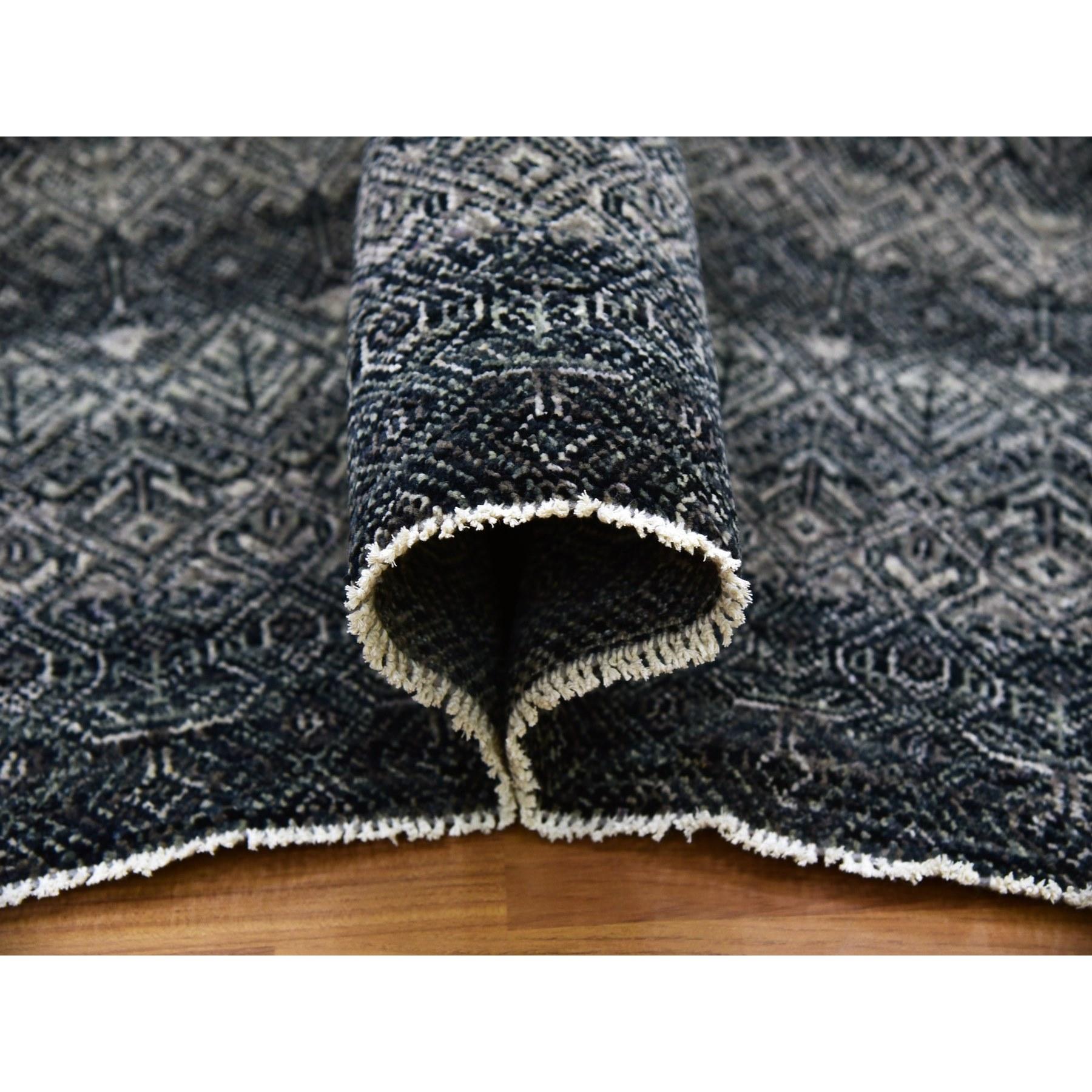 Hand-Knotted 10'x10' Gray, 100% Plush Wool, Hand Knotted, Kohinoor Herat Design Square Rug For Sale