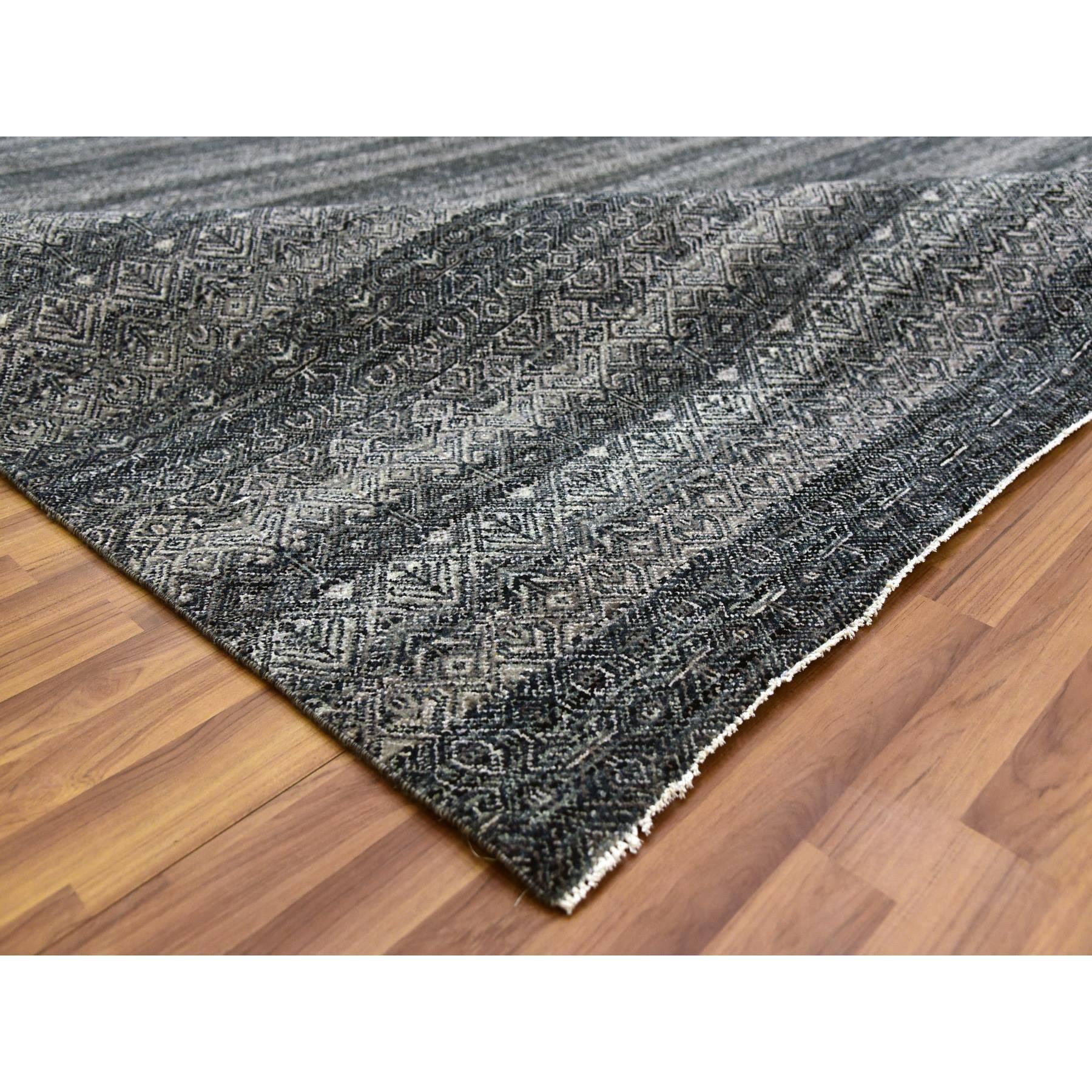 10'x10' Gray, 100% Plush Wool, Hand Knotted, Kohinoor Herat Design Square Rug In New Condition For Sale In Carlstadt, NJ