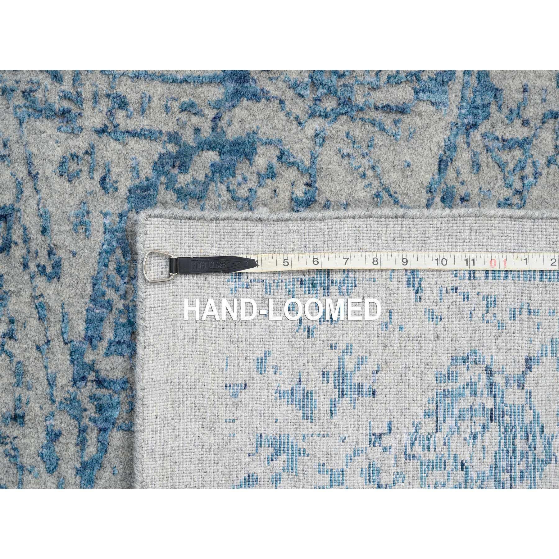 Tappeto quadrato grigio 10'x10' in lana jacquard e seta vegetale lavorato a mano in vendita 3