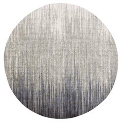 10'x10' Gray Modern Ombre Organic Wool Hand Knotted Round Oriental Rug
