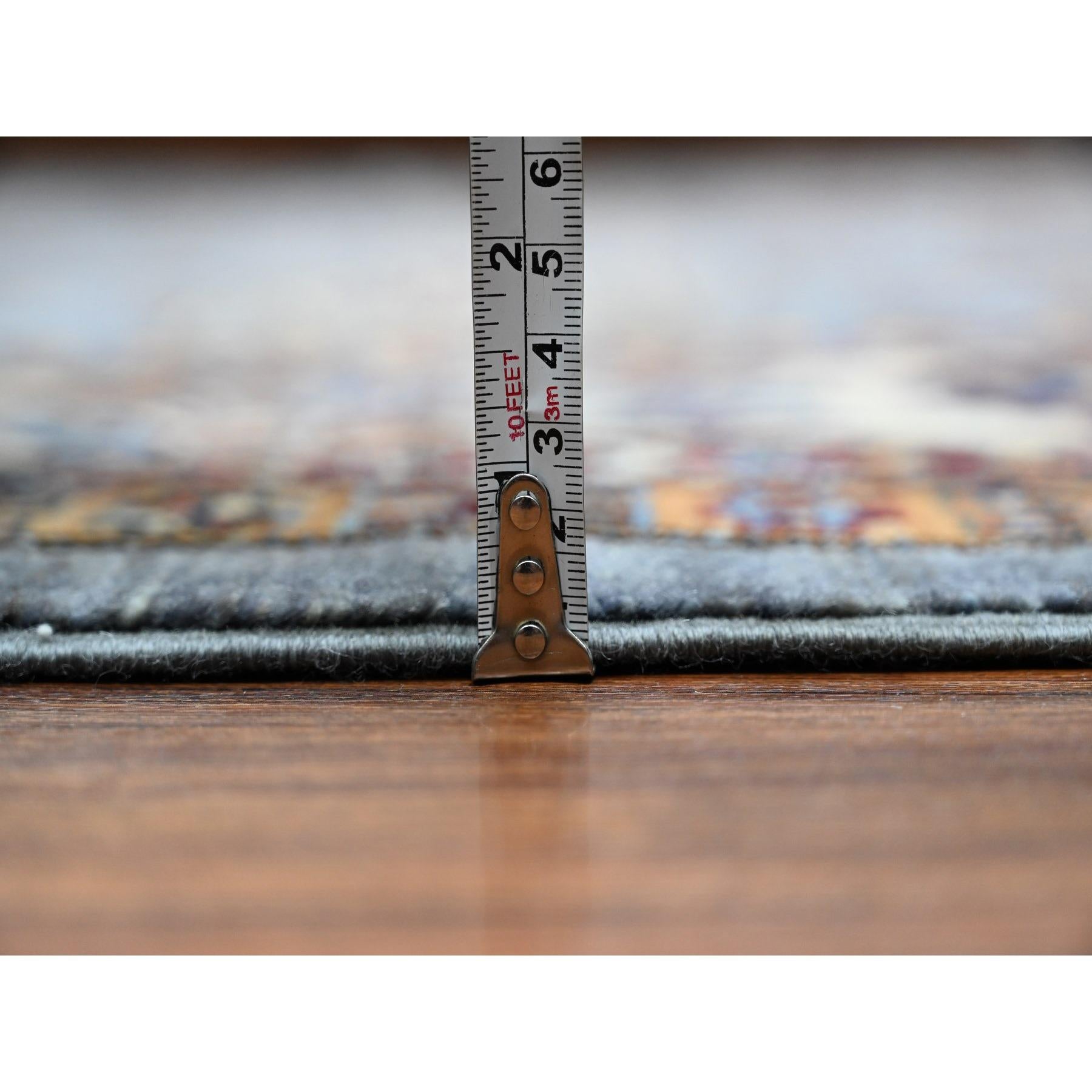 10'x10' Gray Promenade White Tappeto quadrato afghano super kazak tutto in lana annodato a mano in vendita 2