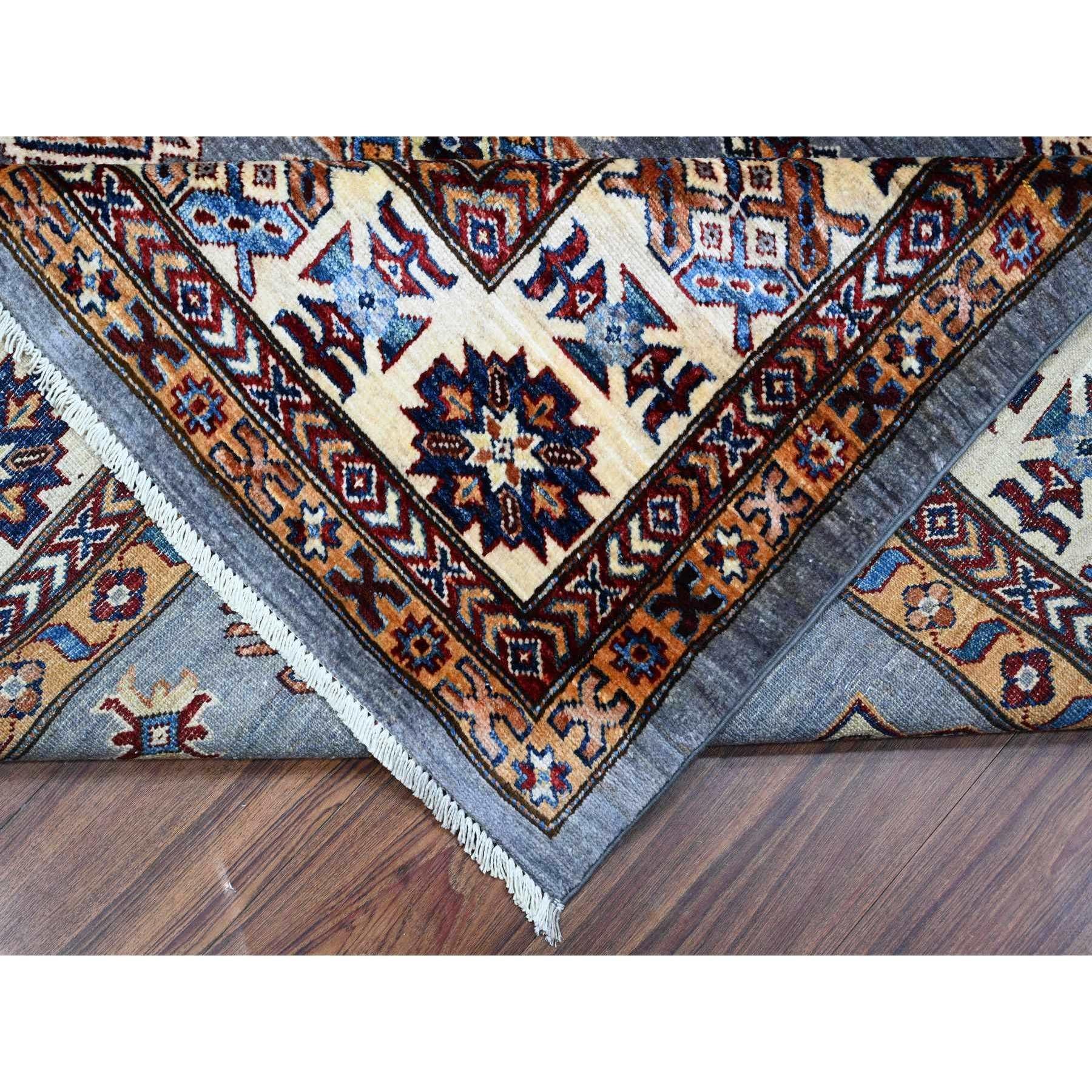 10'x10' Gray Promenade White Tappeto quadrato afghano super kazak tutto in lana annodato a mano In condizioni Nuovo in vendita a Carlstadt, NJ