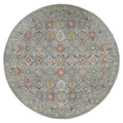 10
x10
 Gris THE SUNSET ROSETTES Tapis rond soie et laine noué à la main