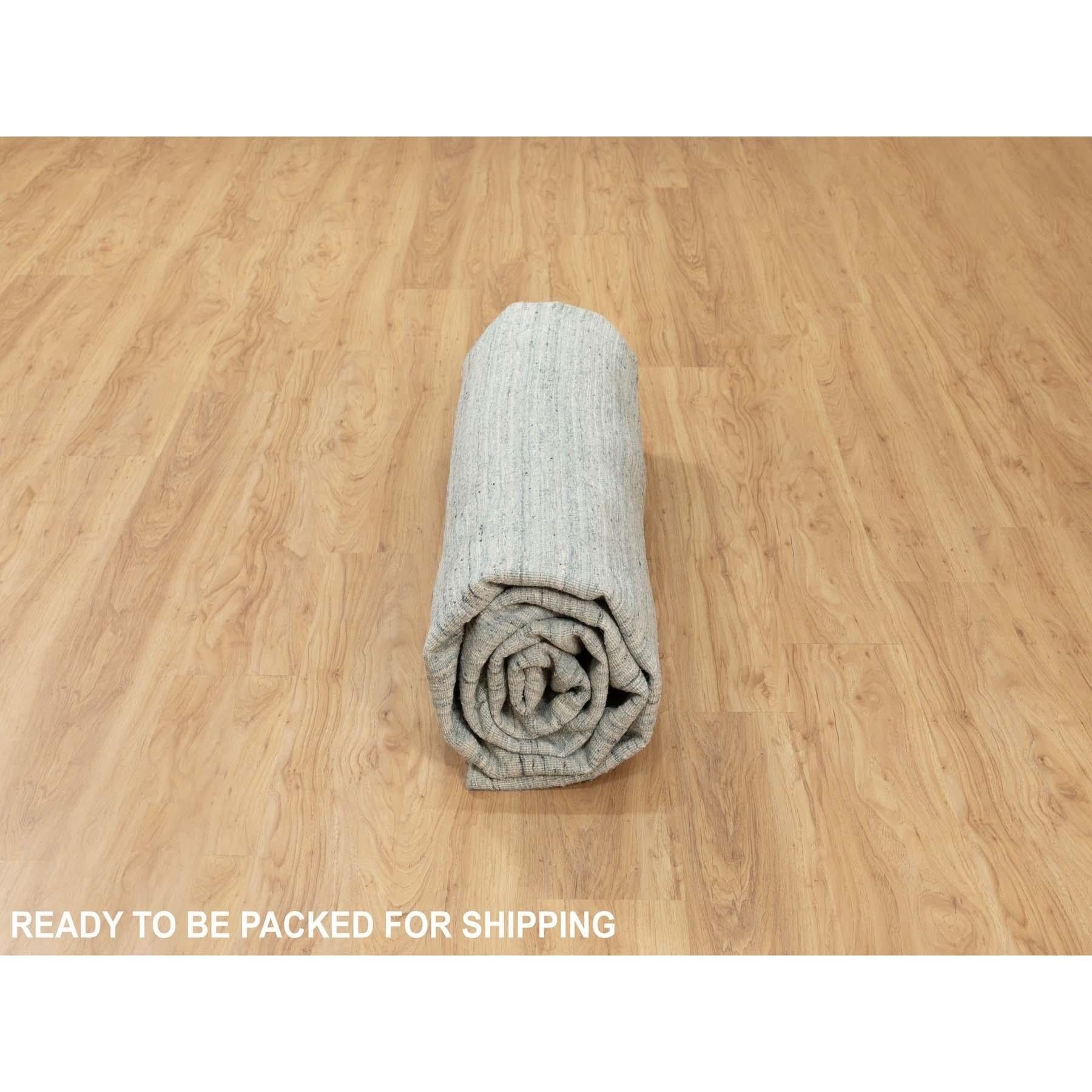 10'x10' Tapis transitionnel en laine organique Variegated Textured, tissé à la main en vert en vente 2