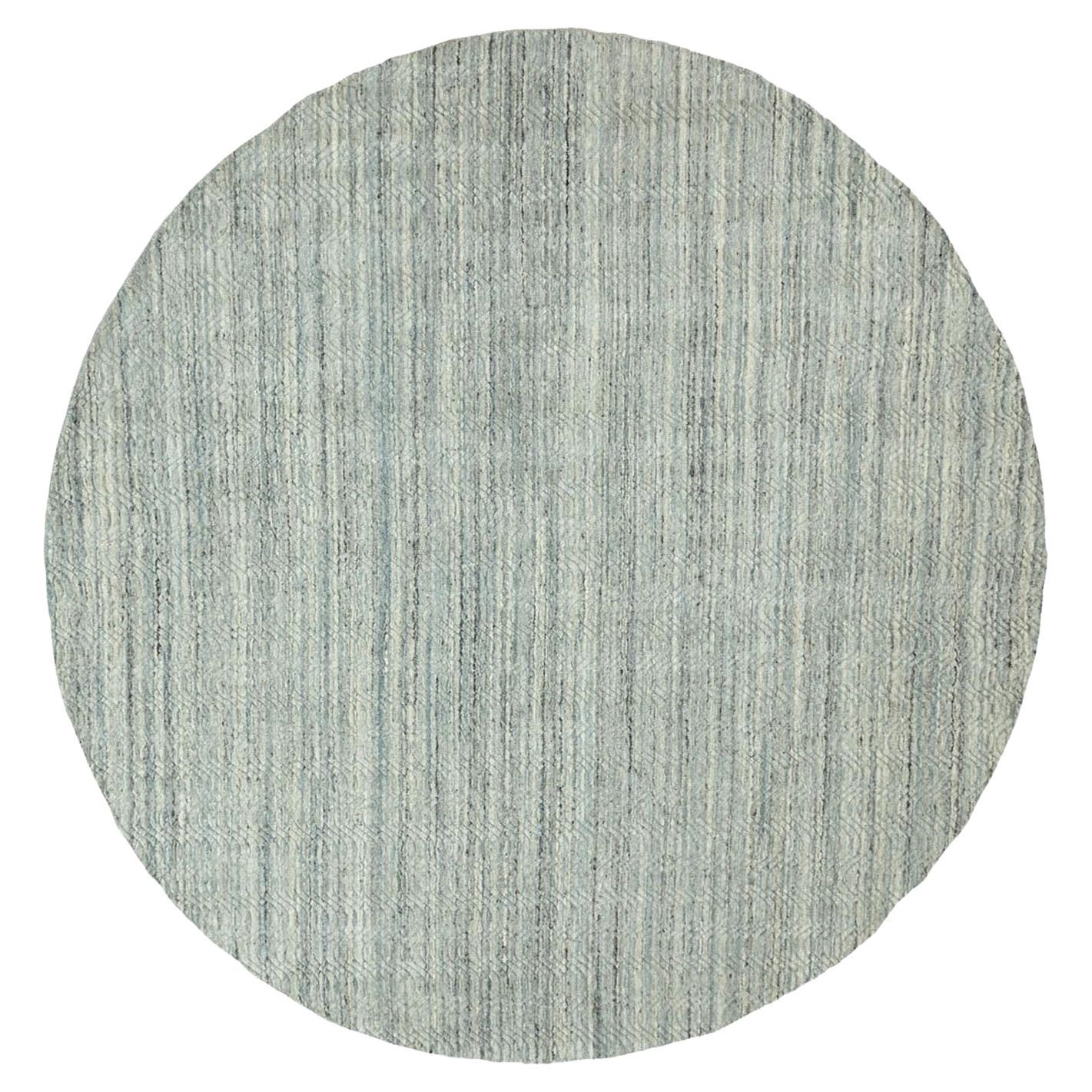10'x10' Tapis transitionnel en laine organique Variegated Textured, tissé à la main en vert