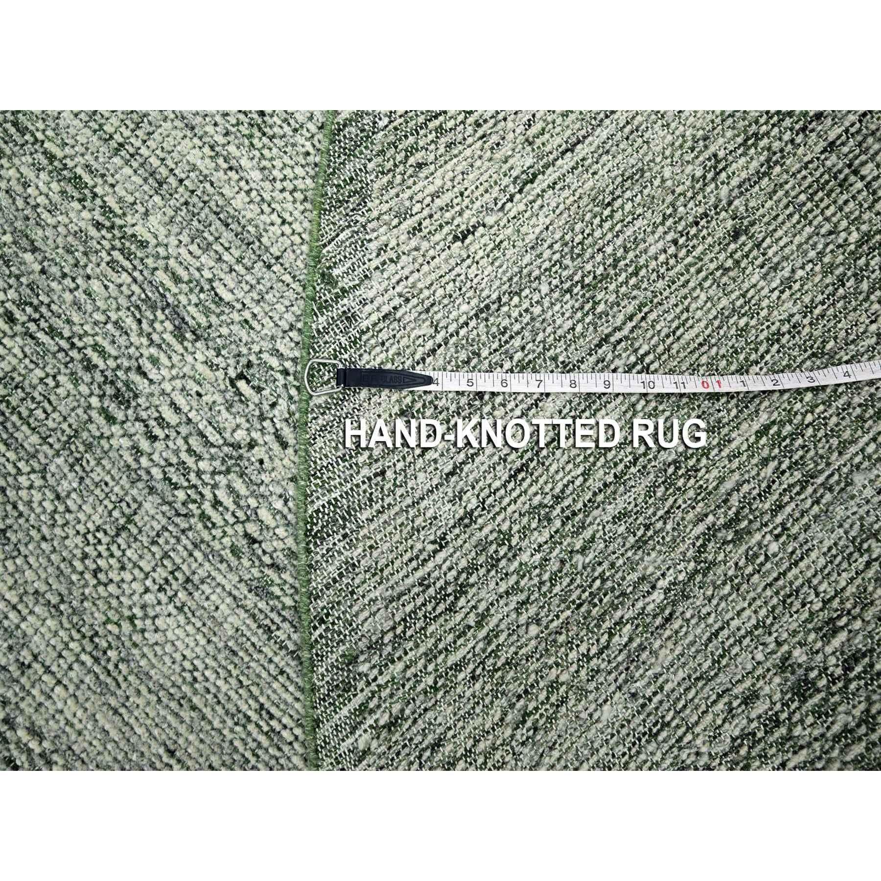 10'x10' Tappeto Verde in Pura Lana Ossidato e Distressed Grass Design Annodato a Mano in vendita 4