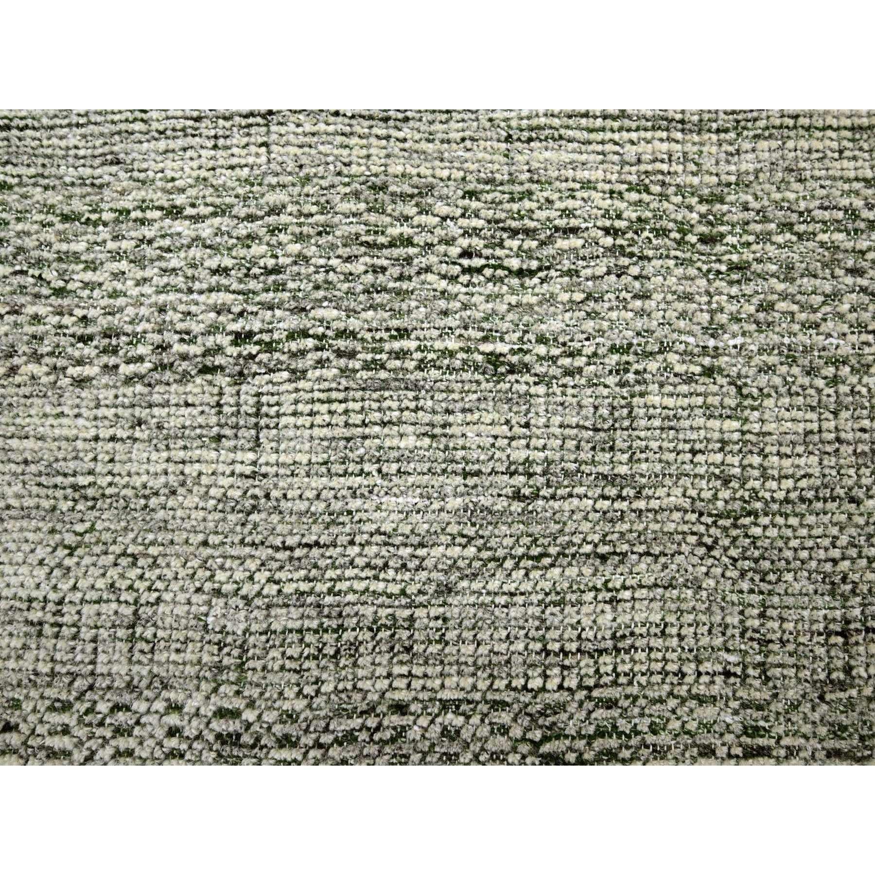 10'x10' Tappeto Verde in Pura Lana Ossidato e Distressed Grass Design Annodato a Mano in vendita 1