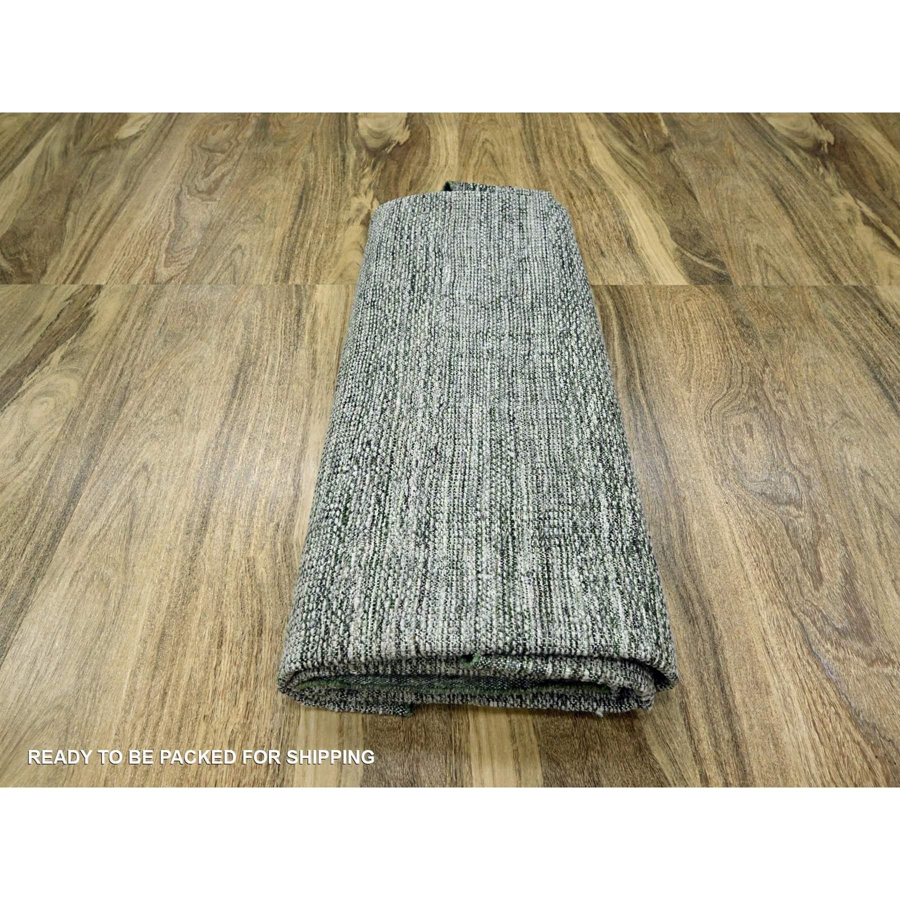 10'x10' Tappeto Verde in Pura Lana Ossidato e Distressed Grass Design Annodato a Mano in vendita 2