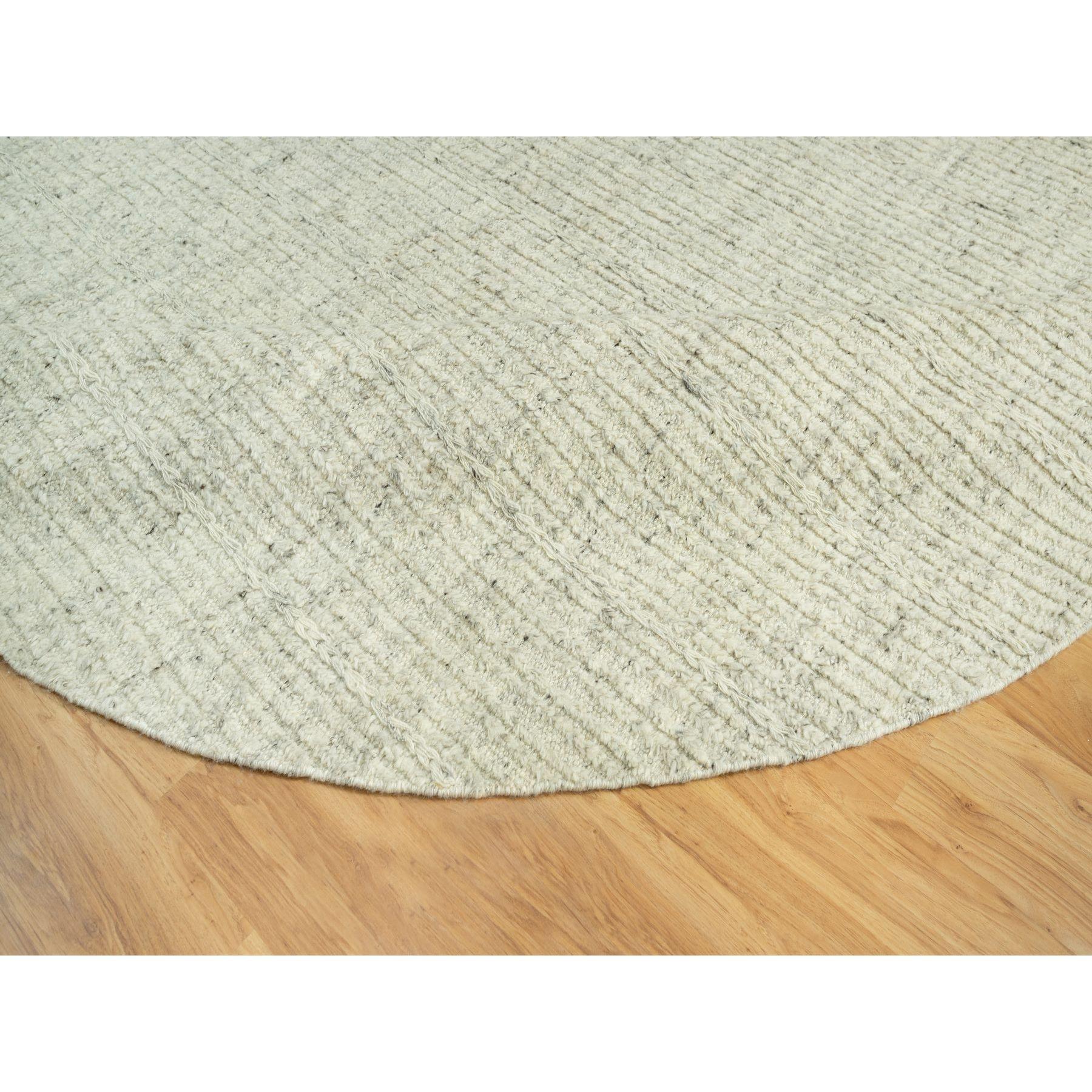 10'x10' Halo Gray Organic Wool Cord Plain Hand Woven Flat Weave Round Rug In New Condition For Sale In Carlstadt, NJ