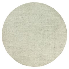 10'x10' Halo Gray Organic Wool Cord Plain Hand Woven Flat Weave Round Rug