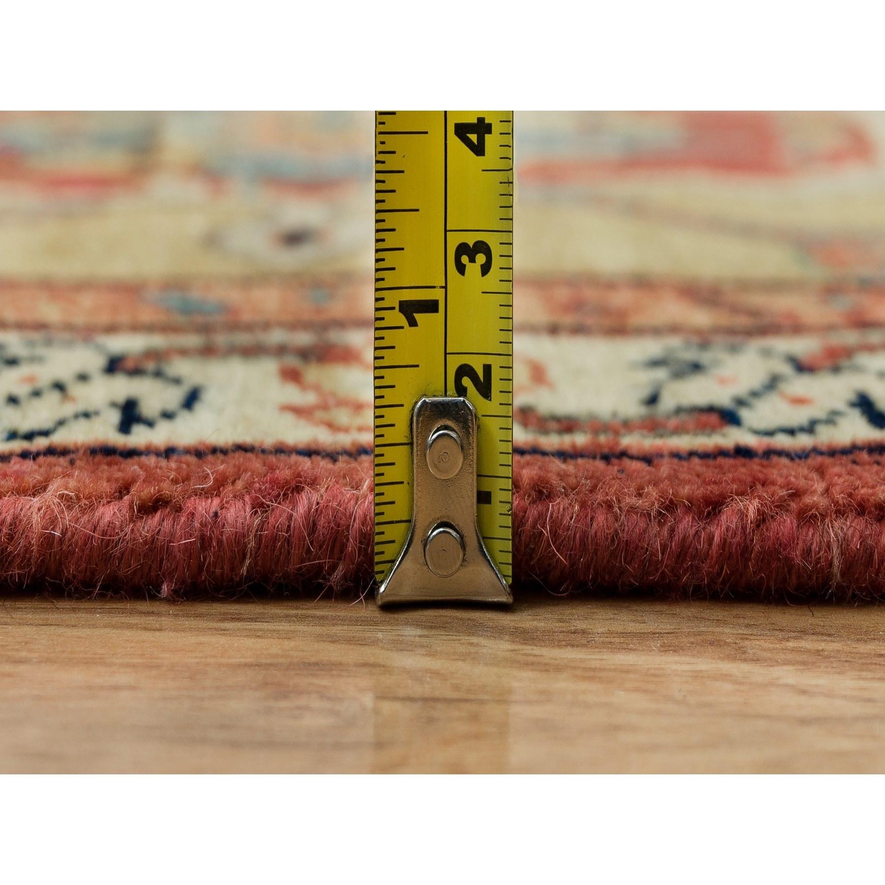 10'x10' Henna Red Antiqued Heris Hand Knotted Wool Square Oriental Rug For Sale 3