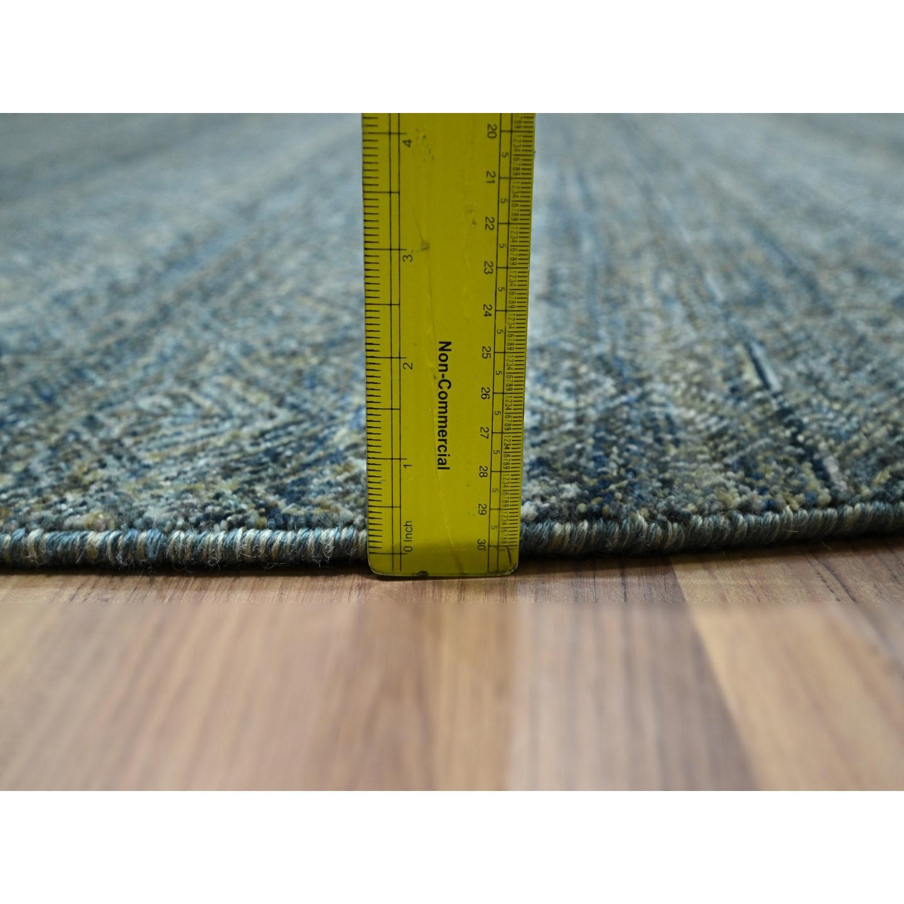 10'x10' Tapis rond en laine pure Kohinoor à motif Herat, noué à la main, bleu impérial en vente 3