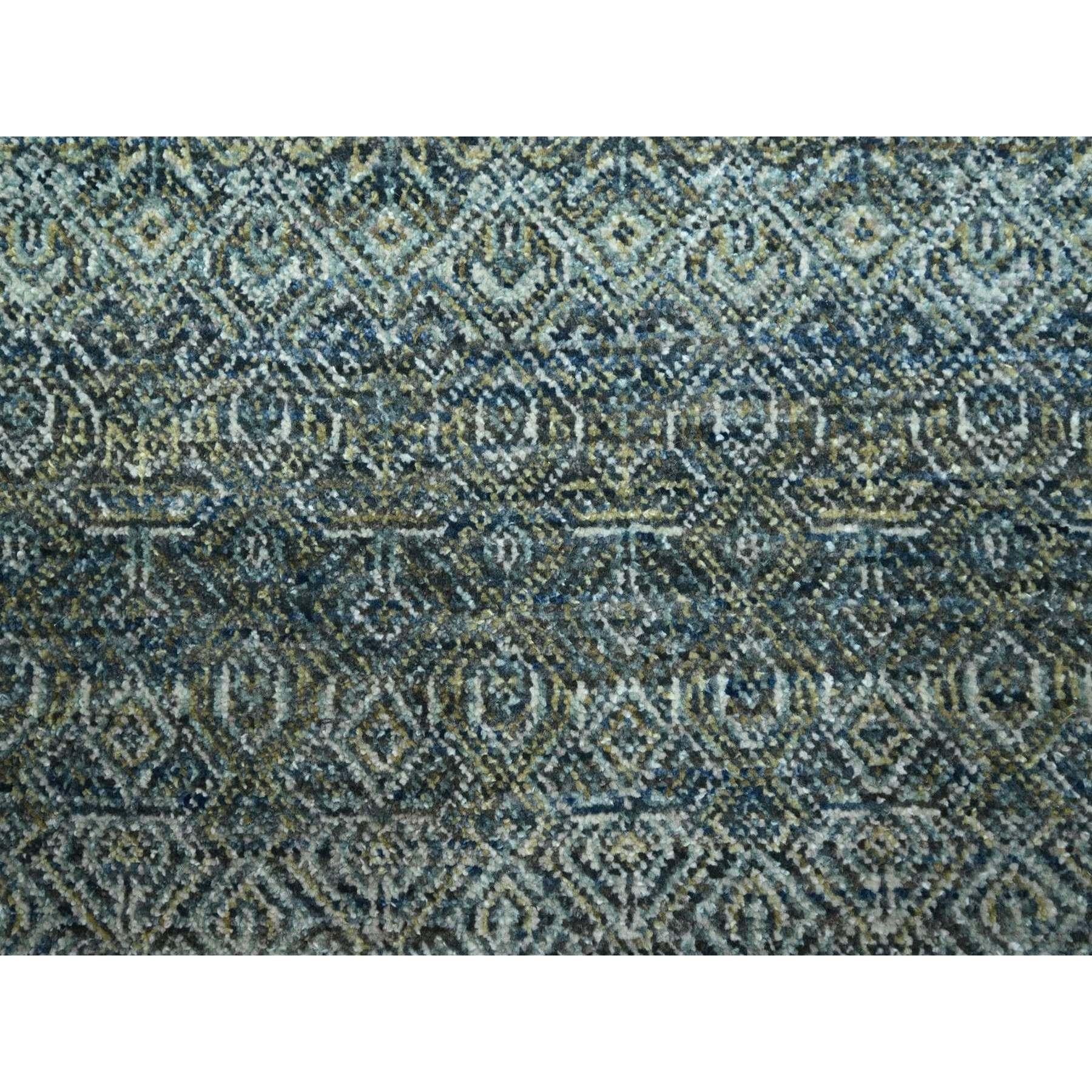 10'x10' Tapis rond en laine pure Kohinoor à motif Herat, noué à la main, bleu impérial en vente 1