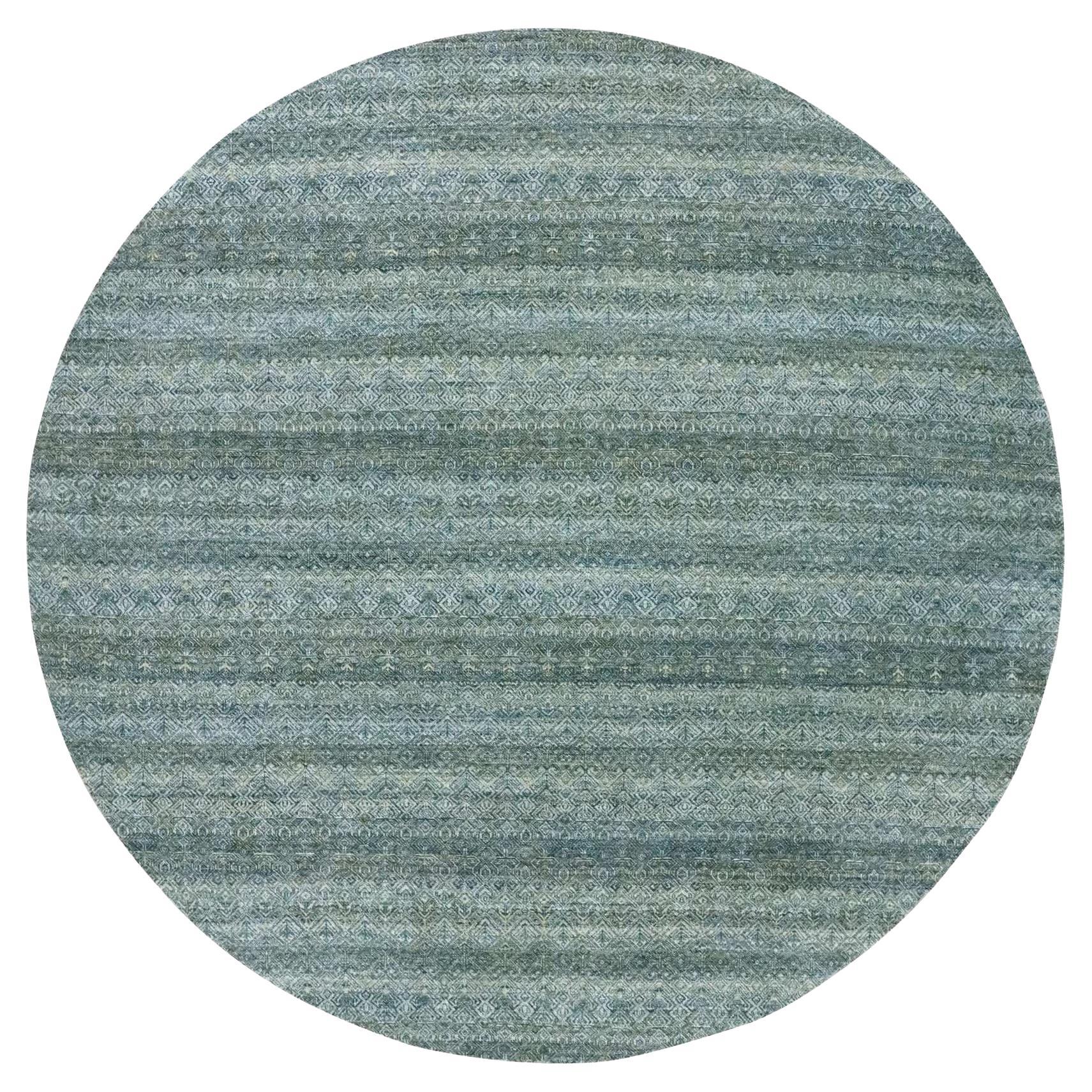10
x10
 Tapis rond en laine pure Kohinoor à motif Herat, noué à la main, bleu impérial