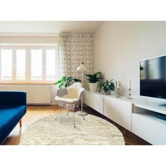 10'x10' Ivory, Ben Ourain Moroccan Berber Organic Wool Hand Knotted Round Rug