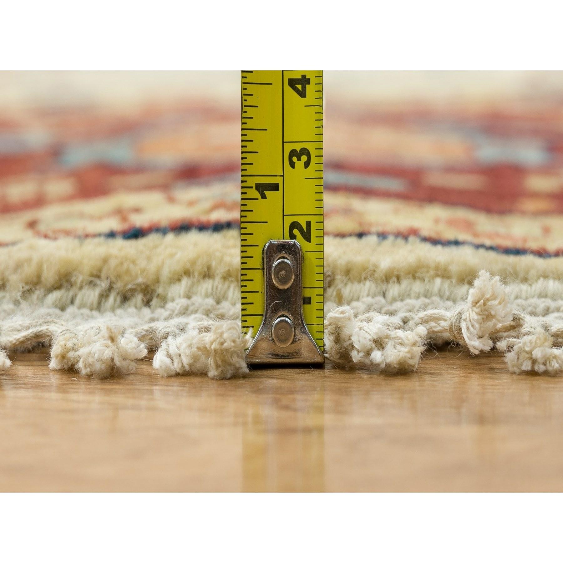10'x10' Elfenbeinfarbener Heriz Re-Creation Handgeknüpfter runder orientalischer Teppich aus 100% Wolle im Angebot 4
