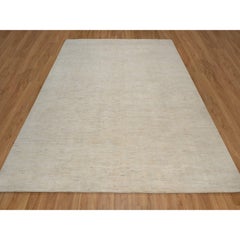 10'x10' Ivory Modern Design Lori Buft Gabbeh Hand Knotted Wool Square Rug