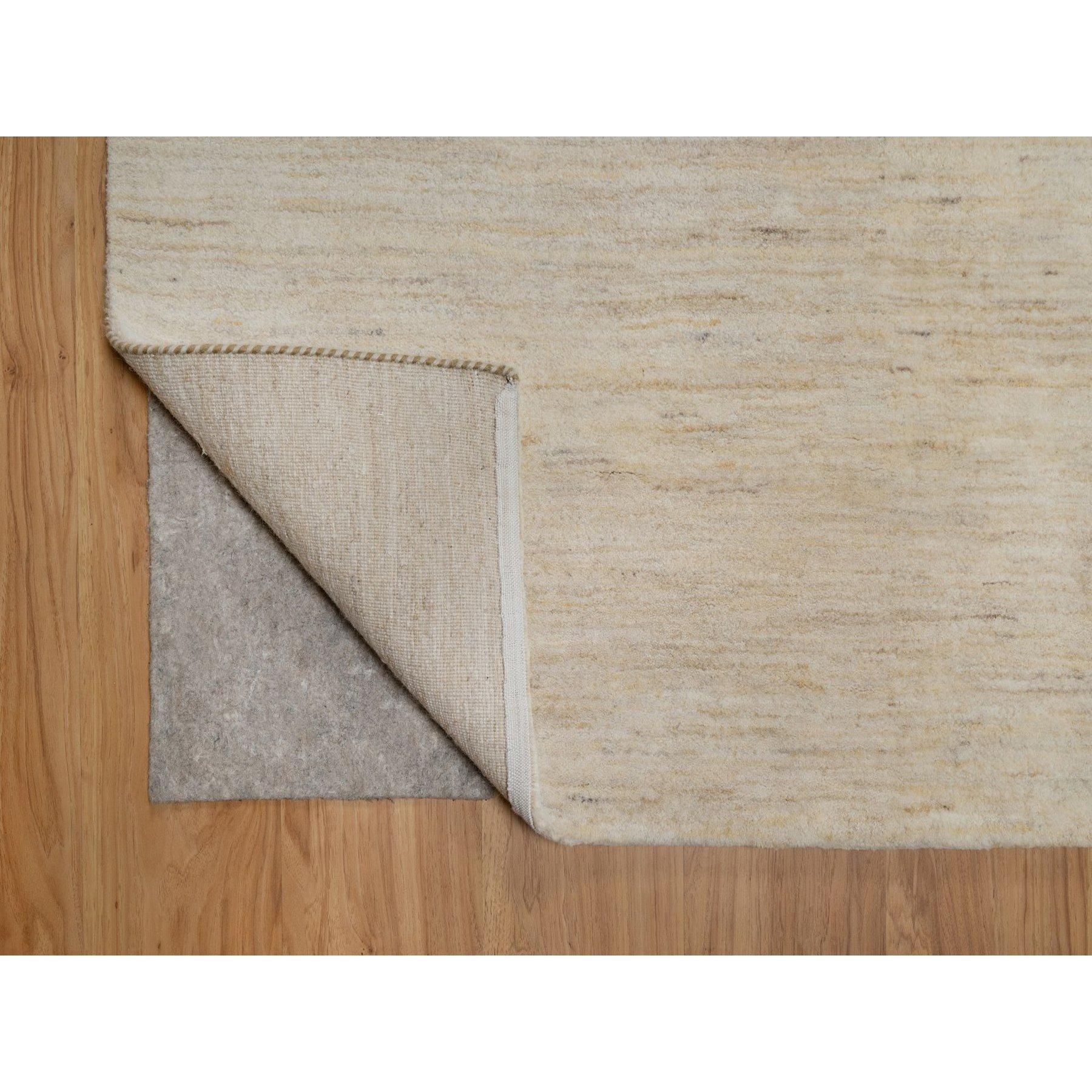 Alfombra cuadrada de lana anudada a mano Lori Buft Gabbeh de diseño moderno marfil de 10 x 10 pies Anudado a mano en venta