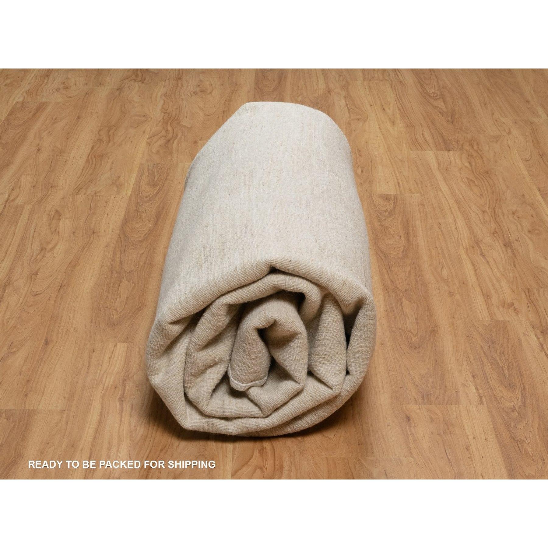 Alfombra cuadrada de lana anudada a mano Lori Buft Gabbeh de diseño moderno marfil de 10 x 10 pies en venta 1