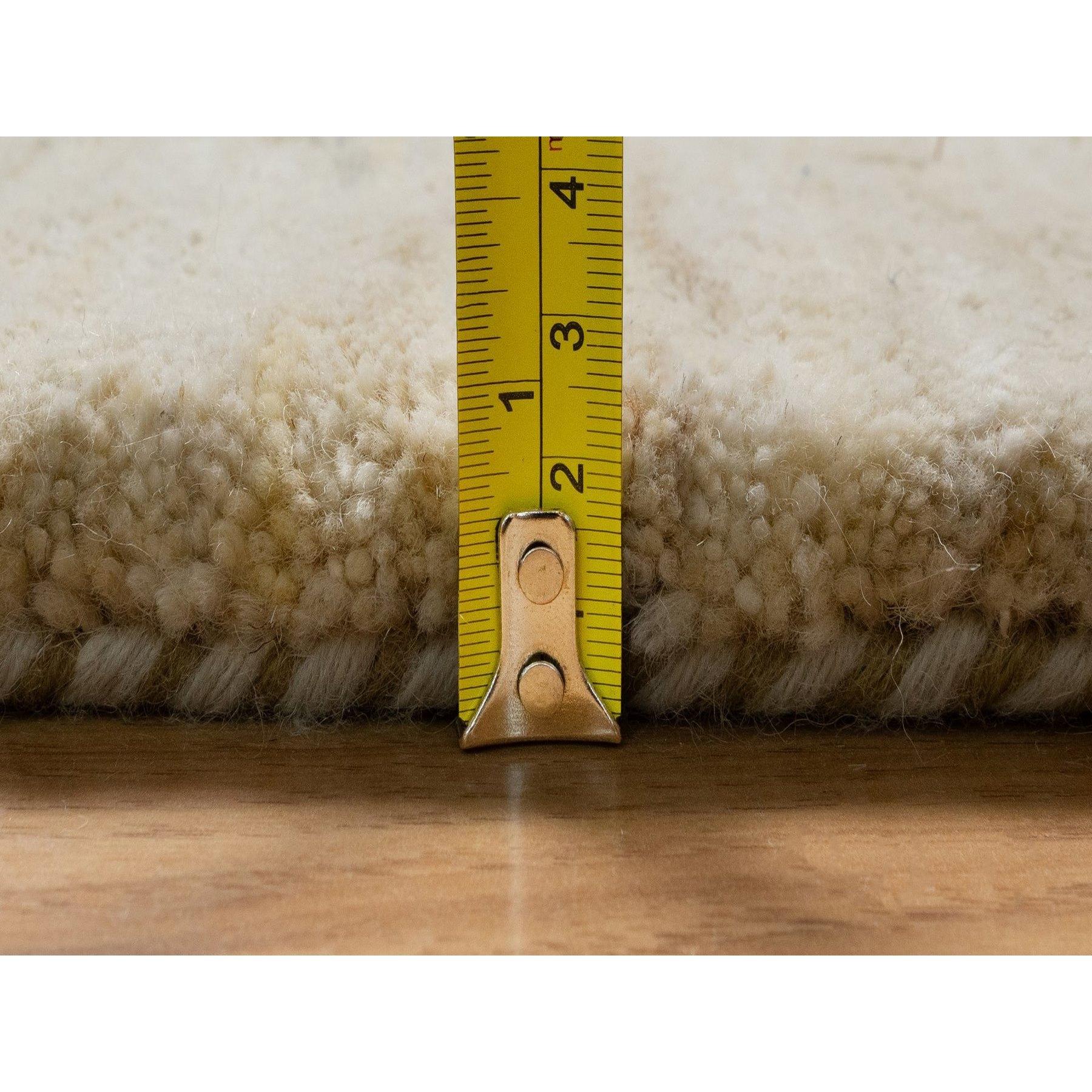 Alfombra cuadrada de lana anudada a mano Lori Buft Gabbeh de diseño moderno marfil de 10 x 10 pies en venta 2