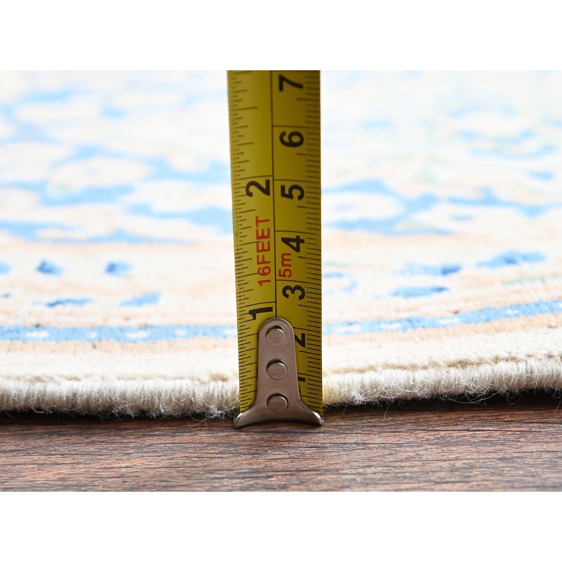 10'x10' Ivory Vintage Persian Kerman Hand Knotted Soft Wool Square Rug For Sale 6