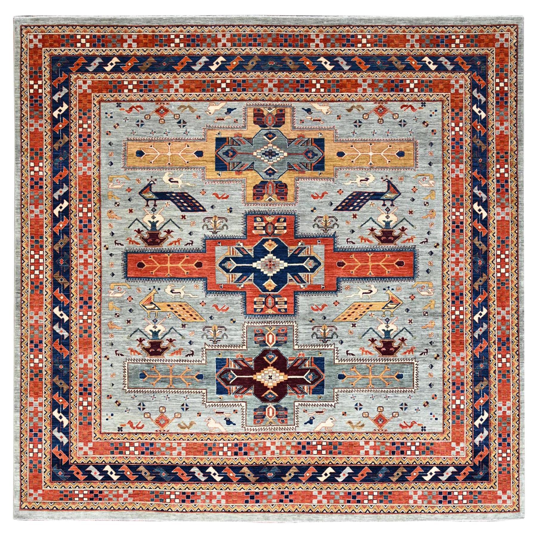 Tappeto orientale Krypton Gray Caucasian Design Annodato a mano 200 KPSI Wool 10
x10