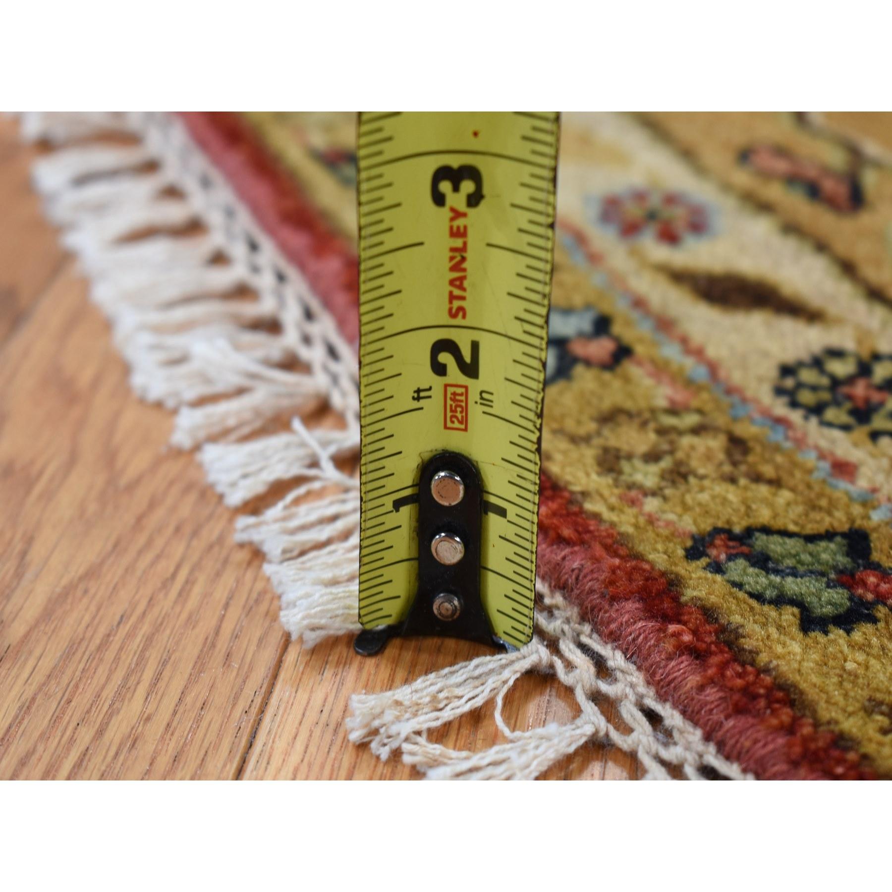 10'x10' Maroon Red Hand Knotted Karajeh Design Pure Wool Round Rug For Sale 1