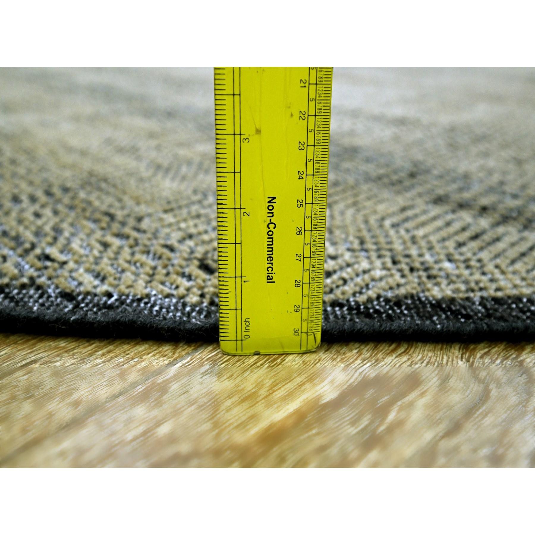 10'x10' Peanut Brown 100% Lana annodata a mano con disegno di erba ossidata in vendita 3