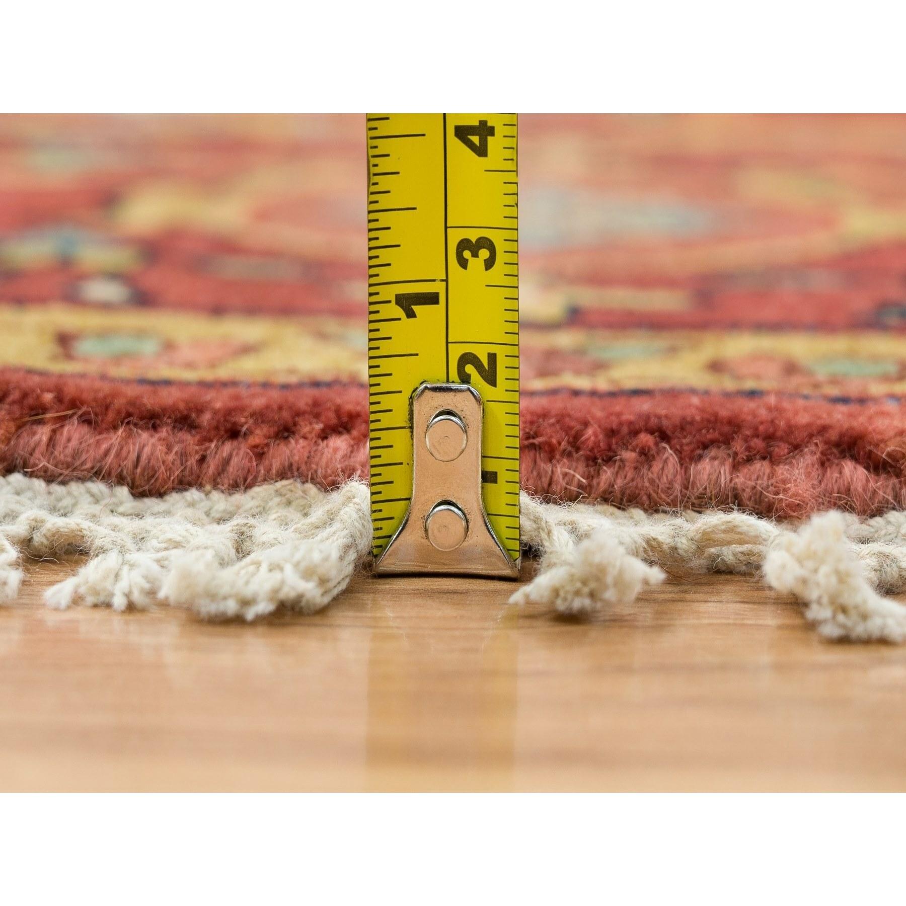10'x10' Red Hand Knotted Fine Heriz Re-Creation Wool Round Oriental Rug For Sale 3
