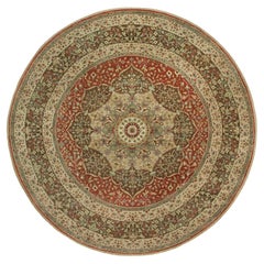 10'x10' Rufous Red annodato a mano Tebraz Antique Wool Runner Oriental Rug Rug