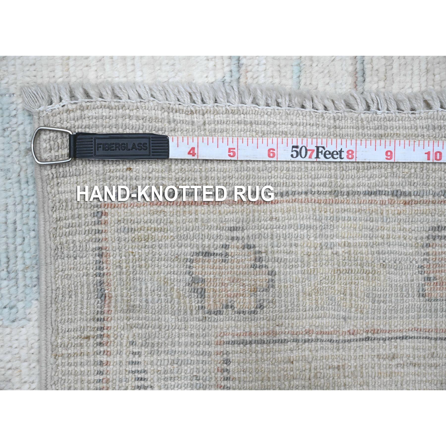 10'x10' Silver Gray Afghan Angora Oushak Village Pattern Square Oriental Rug For Sale 5