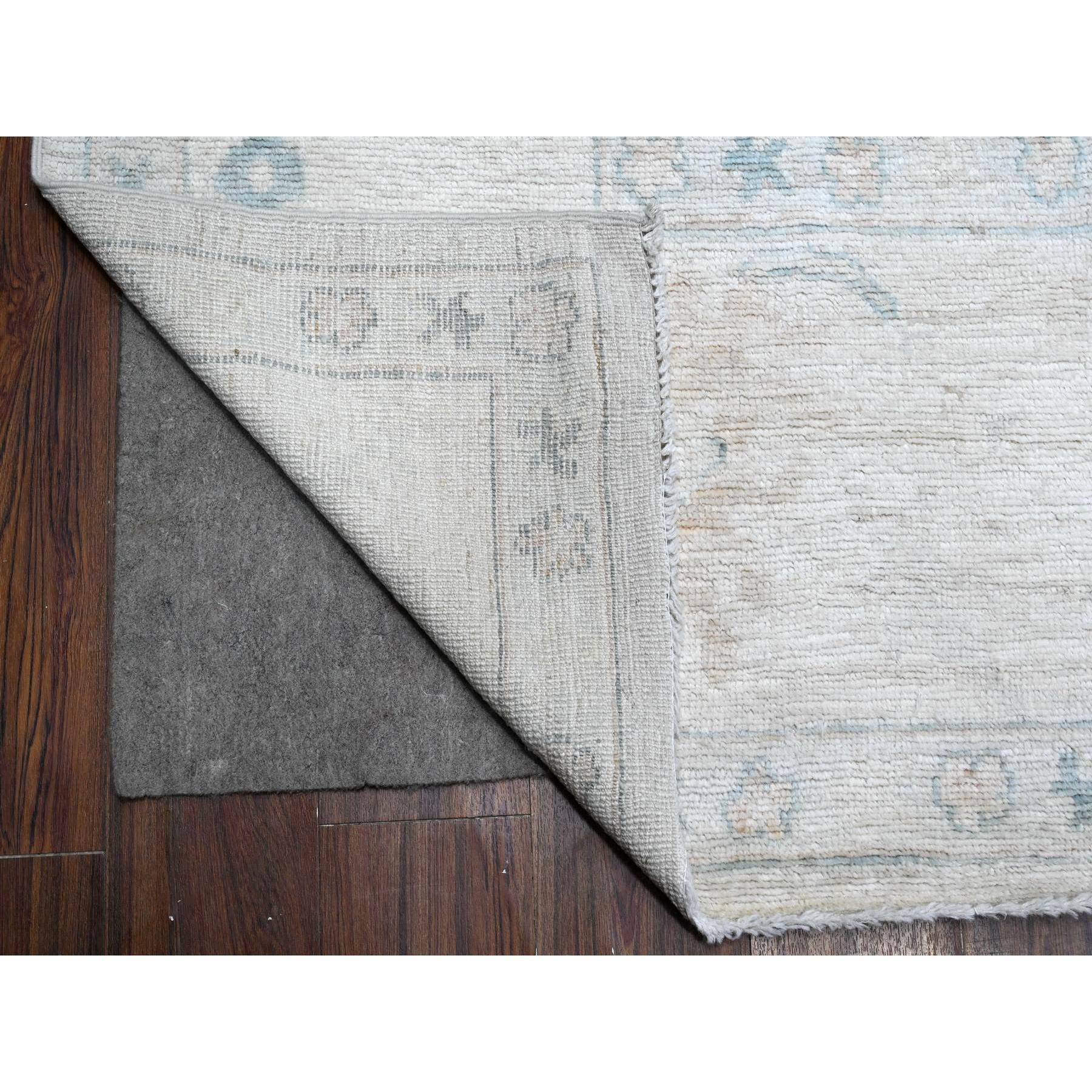 10'x10' Silver Gray Afghan Angora Oushak Village Pattern Square Oriental Rug In New Condition For Sale In Carlstadt, NJ