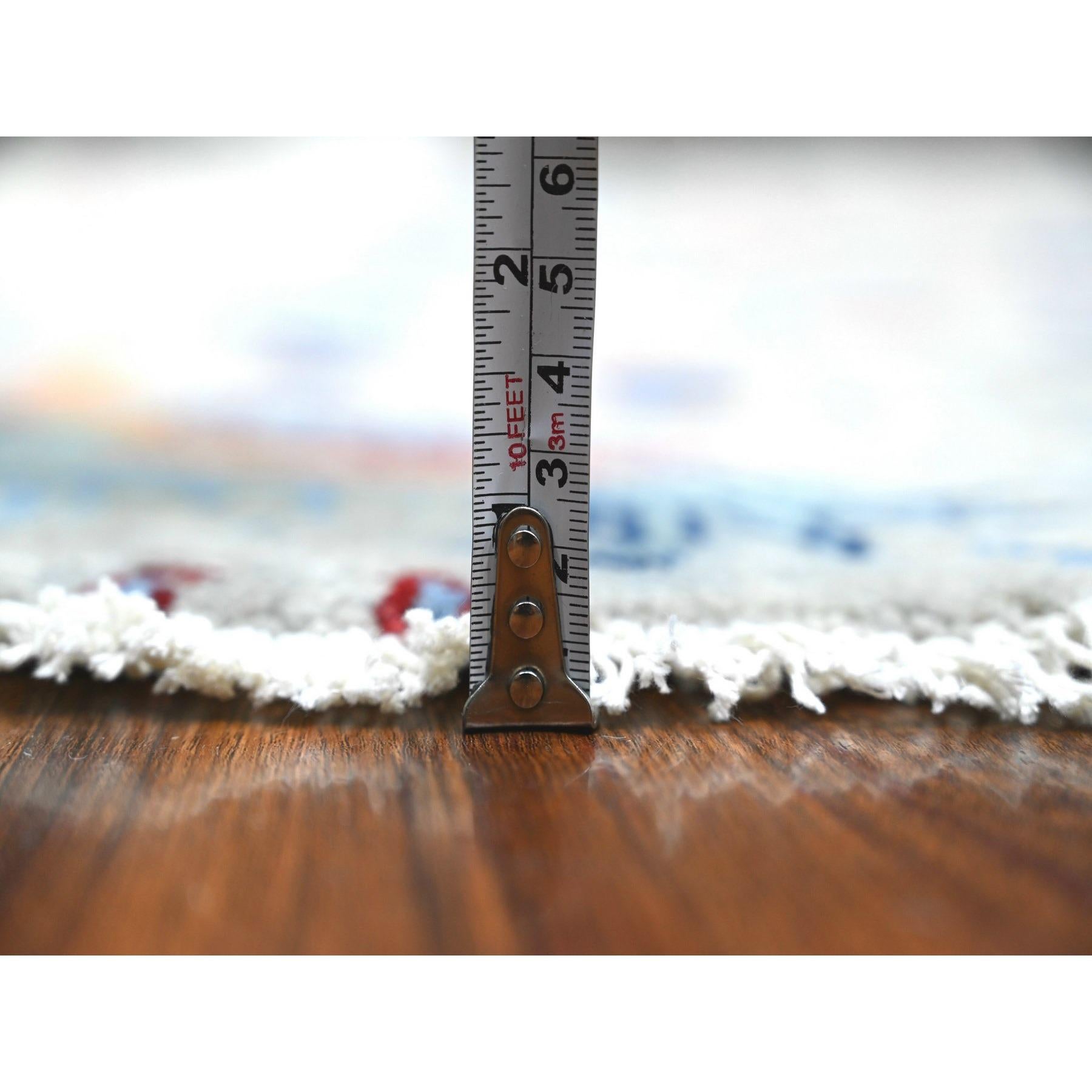 10'x10' Temperato Grigio Afgano Peshawar Lana Annodato a Mano Tappeto Orientale Rotondo in vendita 4