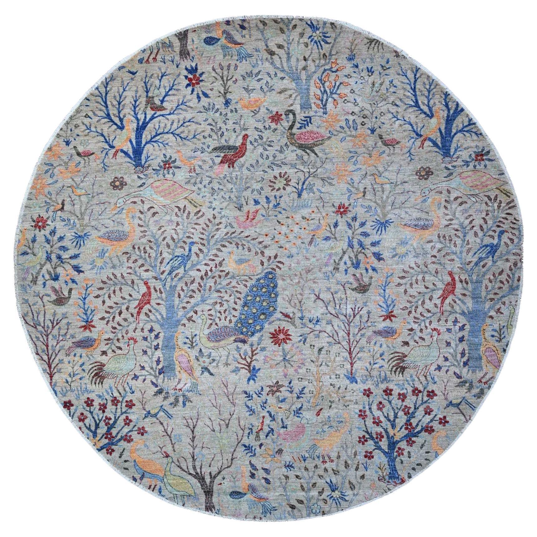 10
x10
 Tempered Gray Afghan Peshawar Wolle Handgeknüpft Rund Orientteppich