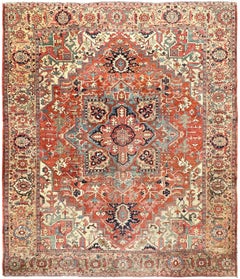 10X11 Antique Persian Serapi Heriz Rug High Quality 310cmx345cm Circa 1880