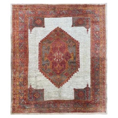 10x11 Antique Turkish Oushak Angora Fine Ivory 295cm x 328cm C.1880