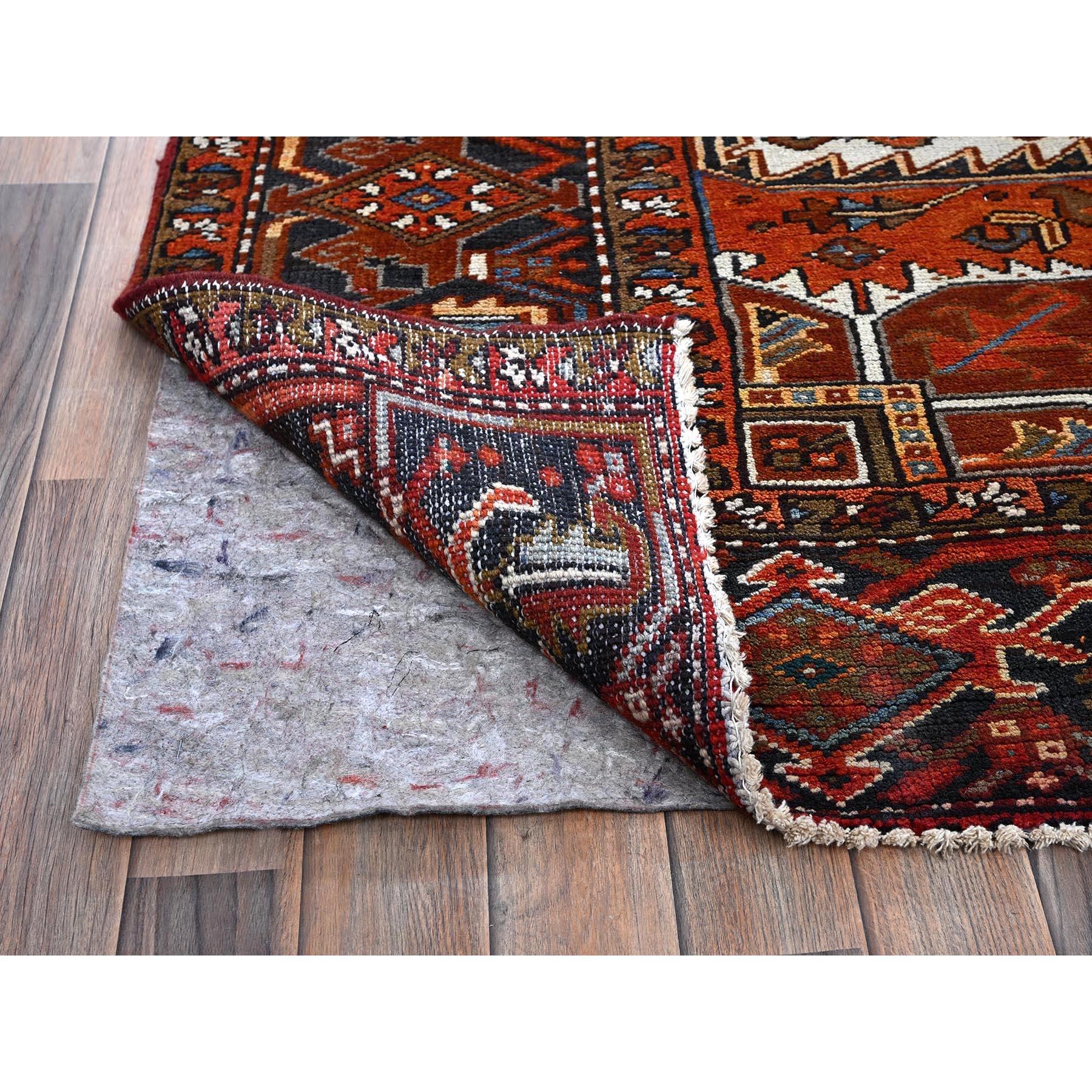 10'x12' Burnt Orange Vintage Persian Heriz Hand Knotted Pure Wool Oriental Rug In Excellent Condition For Sale In Carlstadt, NJ