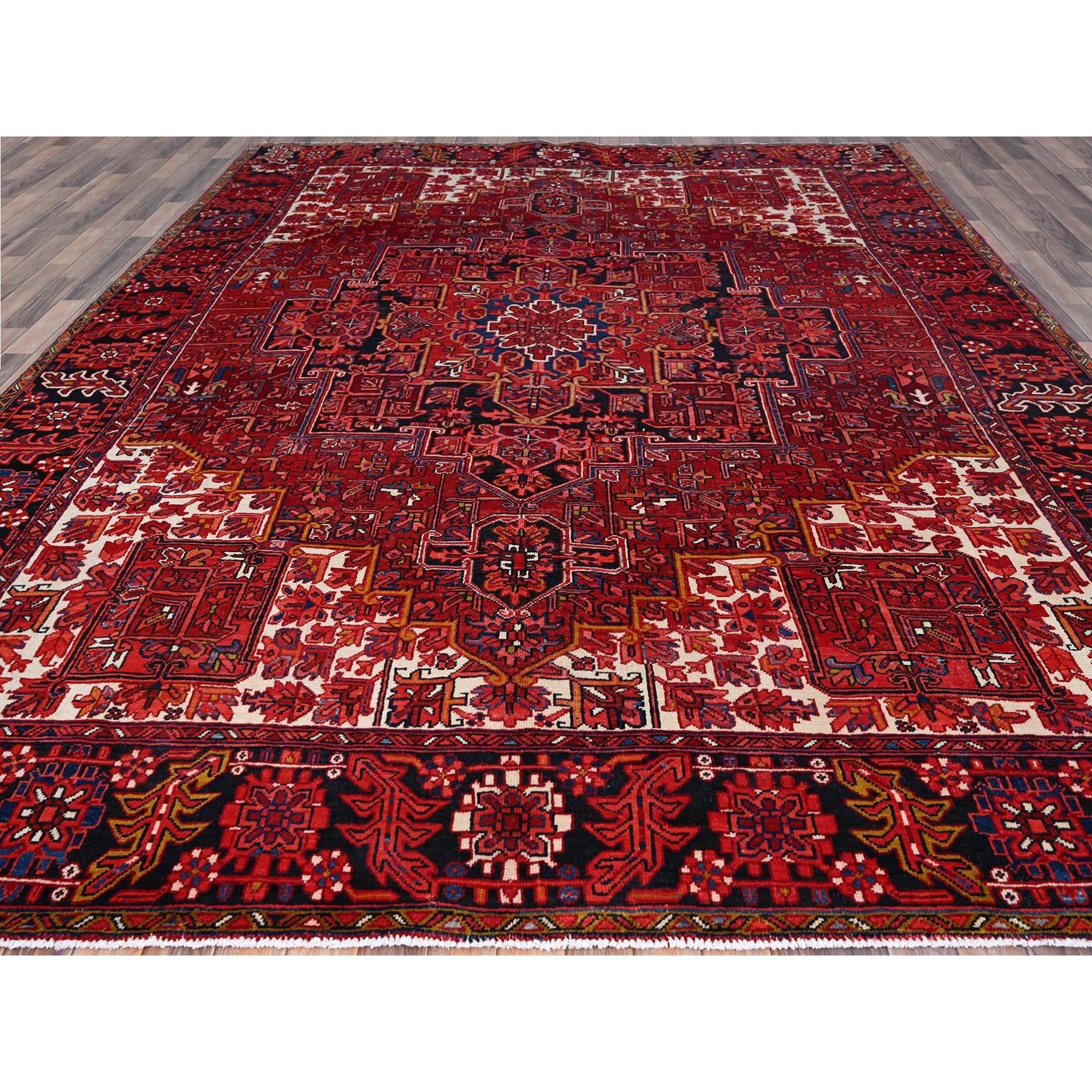 Médiéval Tapis Oriental Vintage Heriz 10'x12'8