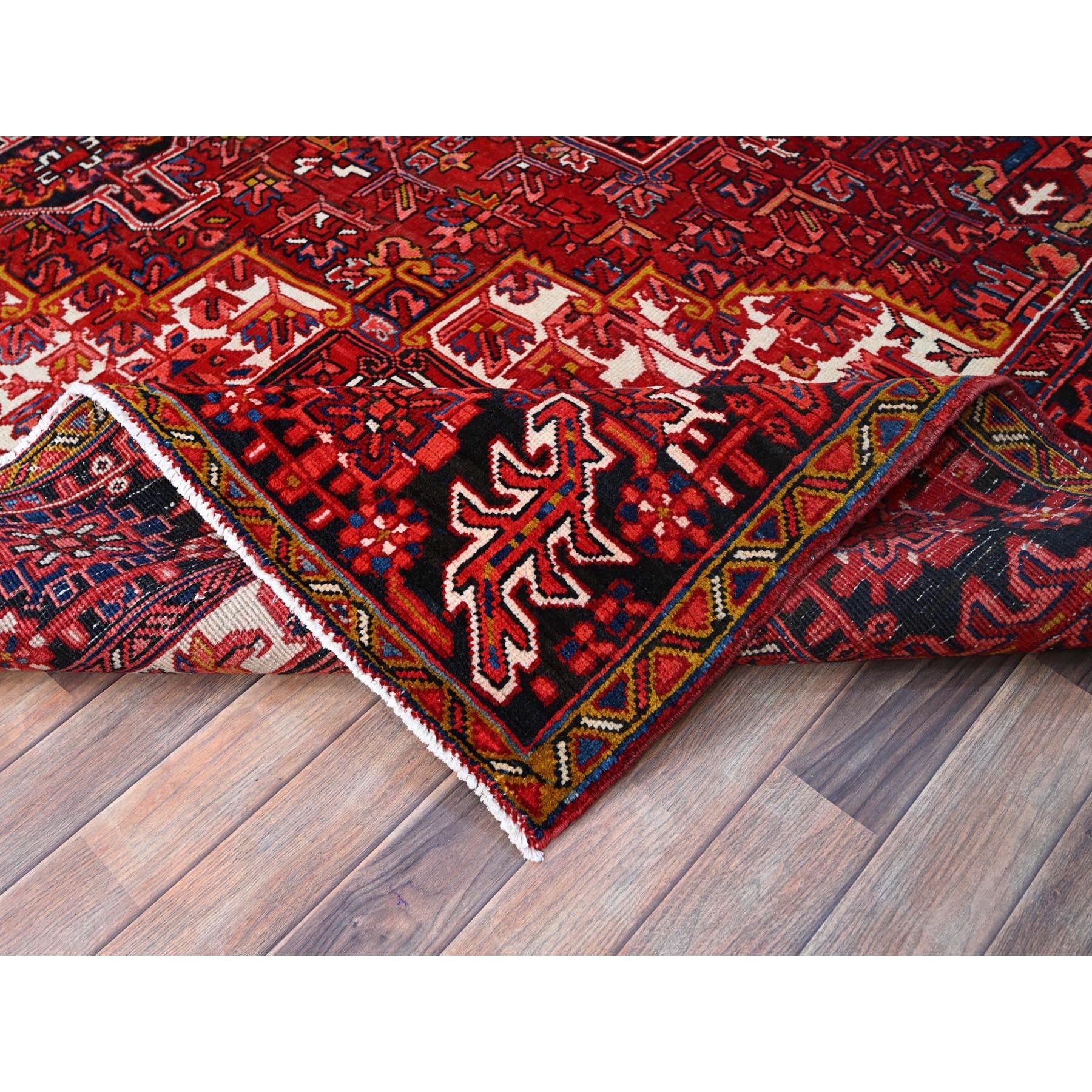 Milieu du XXe siècle Tapis Oriental Vintage Heriz 10'x12'8