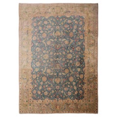 10X13 Antique Persian Tabriz Fine Weave Rare Blue Tones 305cmx401cm c.1900
